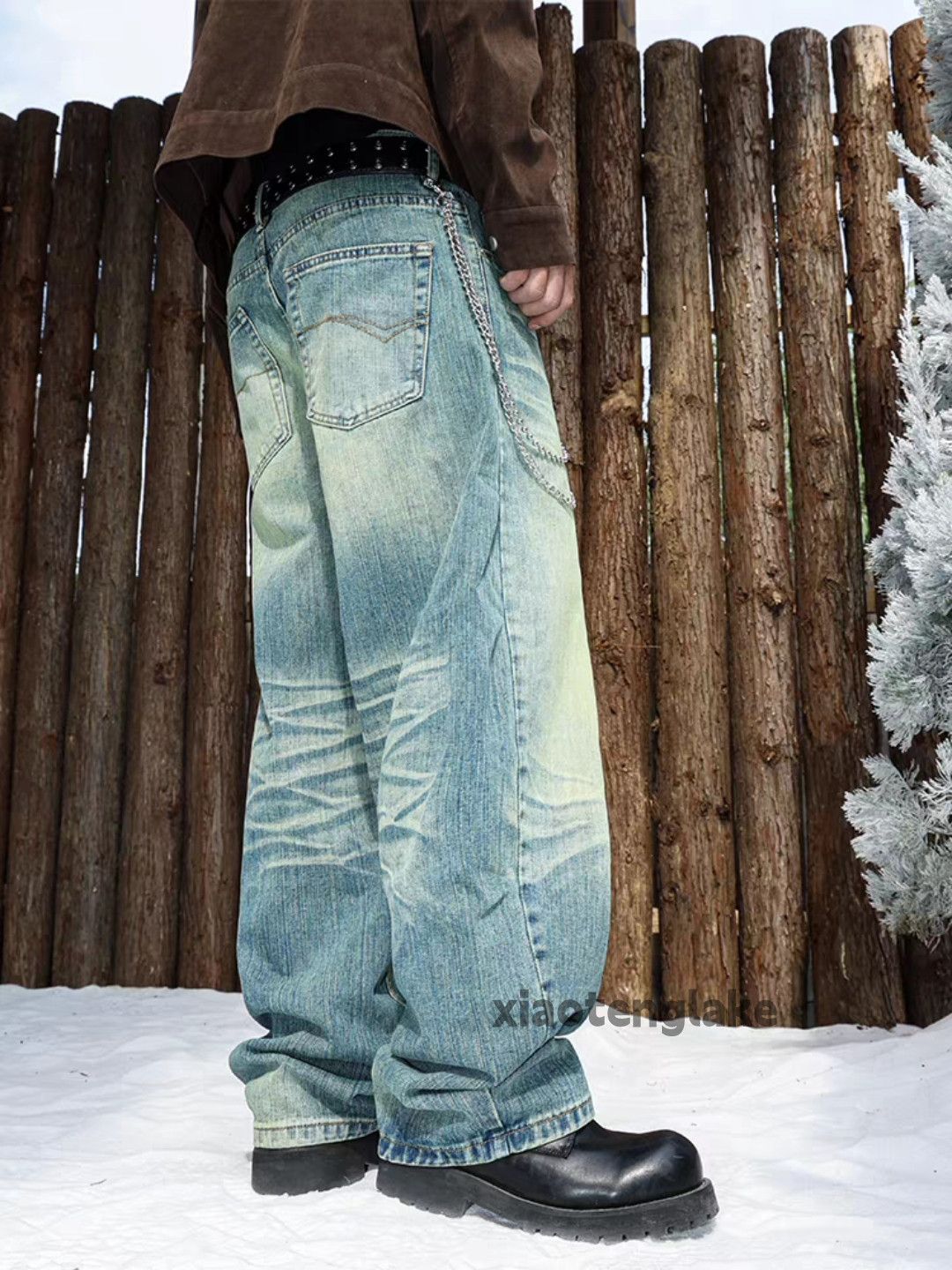 Vintage Custom washed faded loose baggy skate hiphop jeans Size US 32 / EU 48 - 7 Thumbnail