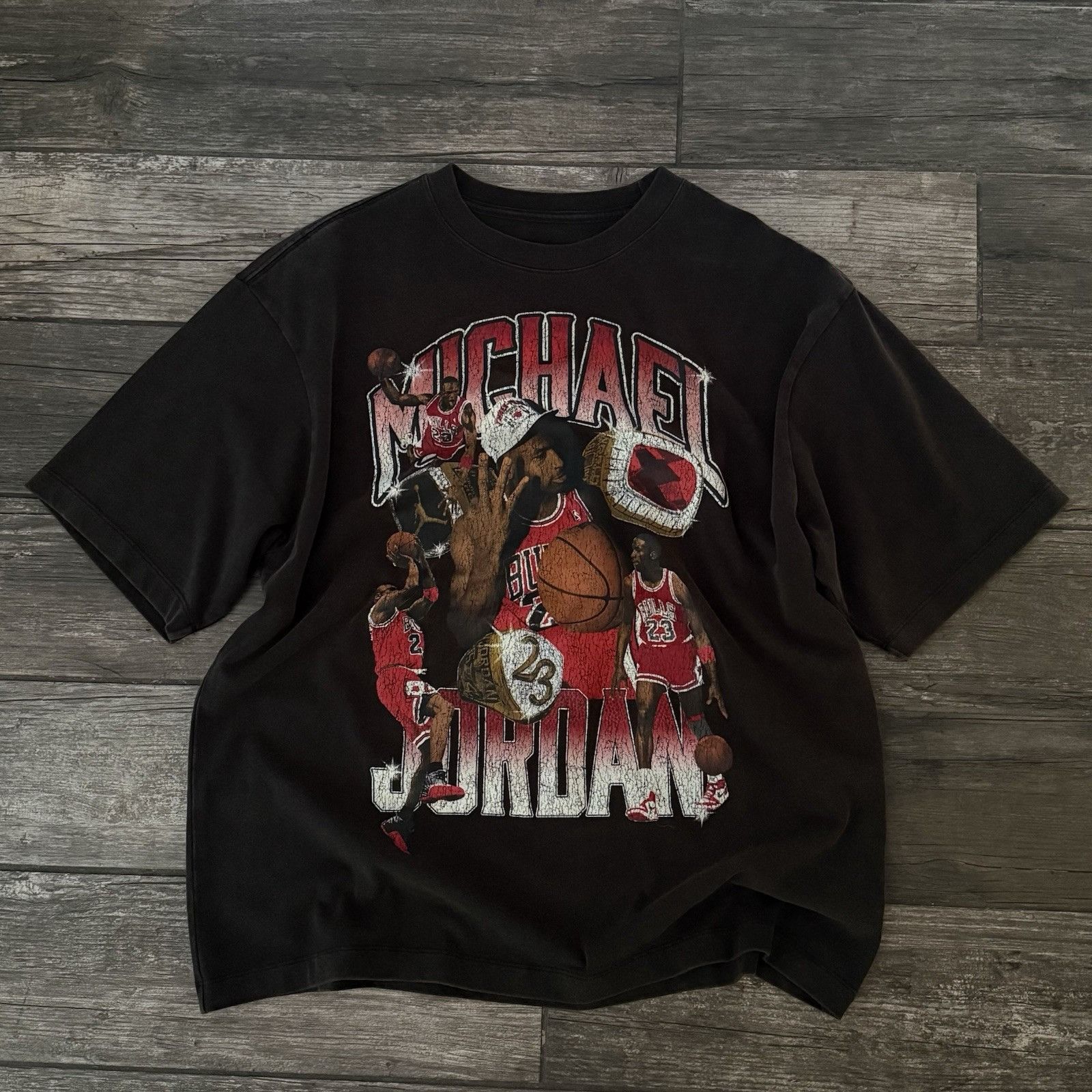 Jordan Brand AIR JORDAN RINGS HEAVYWEIGHT 'DISTRESSED' TEE T-SHIRT SZ M O Size US M / EU 48-50 / 2 - 1 Thumbnail