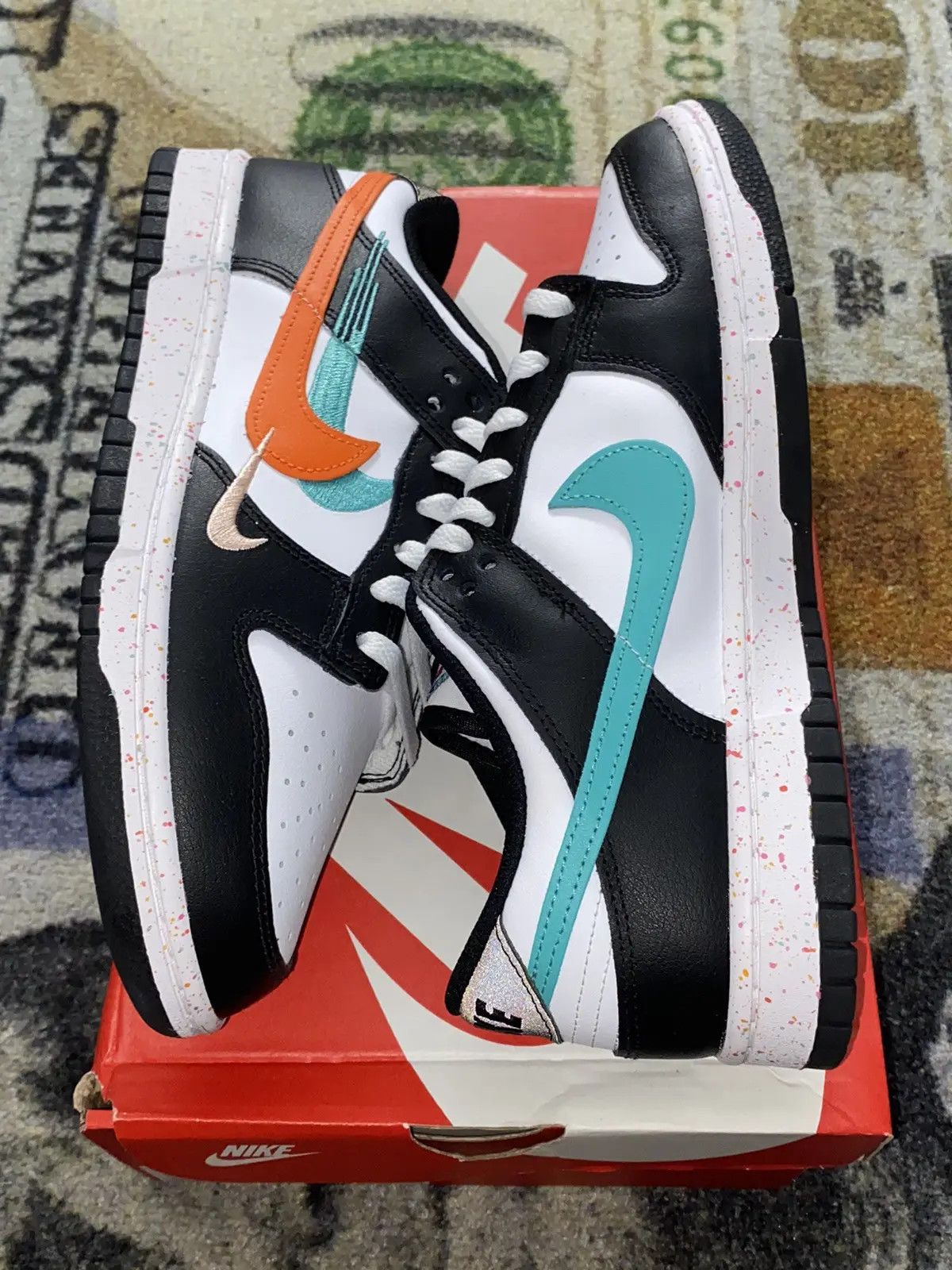 Nike Nike Dunk Low Multiple Swooshes White Washed Teal Size US 10.5 / IT 40.5 - 2 Thumbnail