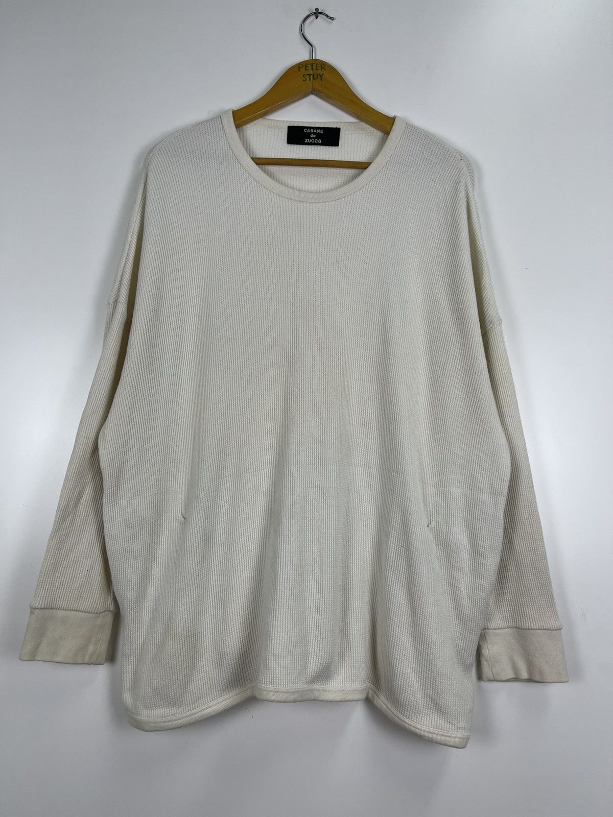 Designer Cabane De Zucca Women’s Waffle Crew Neck Longsleeve Size US M / EU 48-50 / 2 - 2 Thumbnail