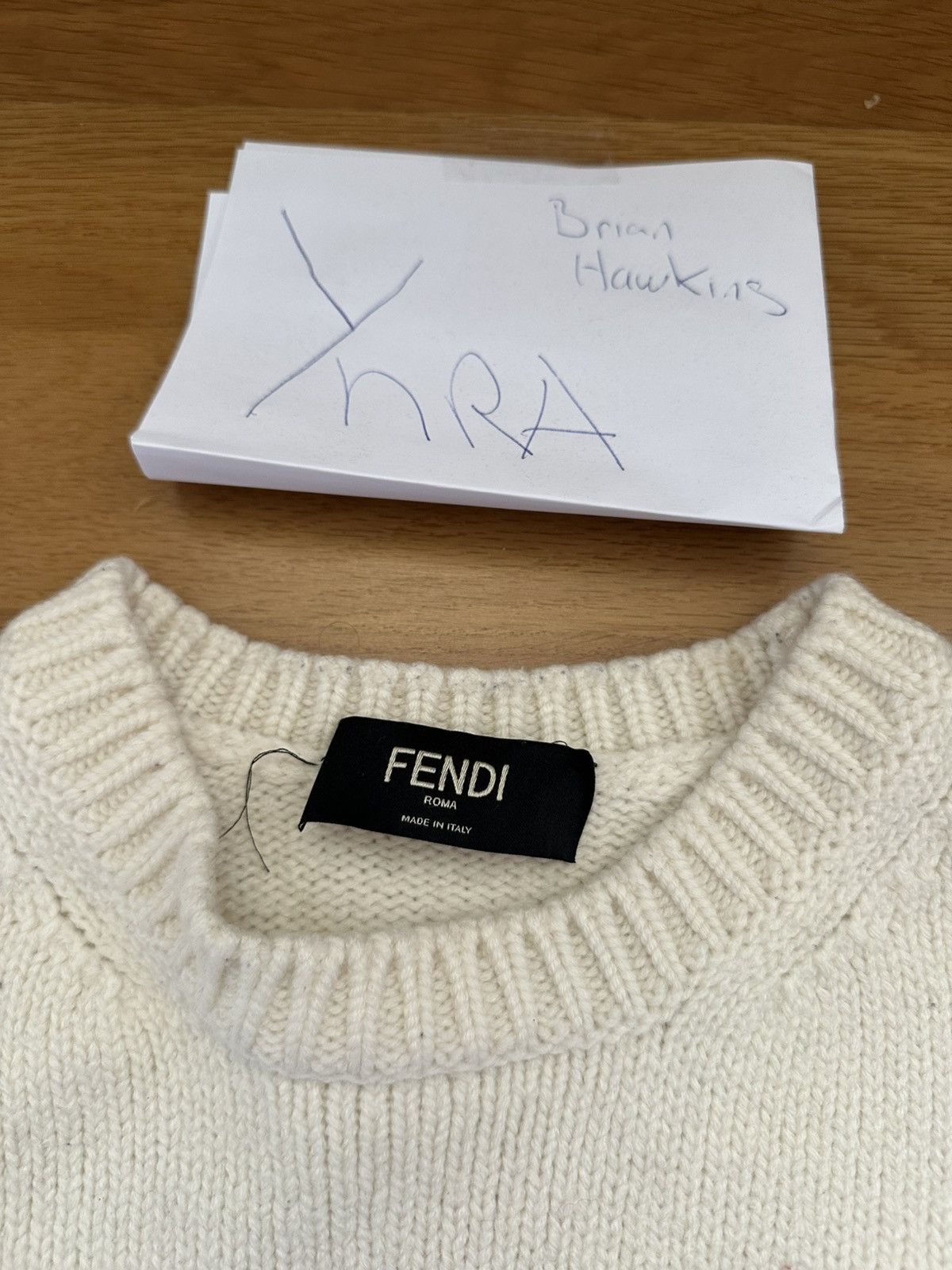 Fendi Fendi Logo Knit Sweater White Size US M / EU 48-50 / 2 - 4 Thumbnail
