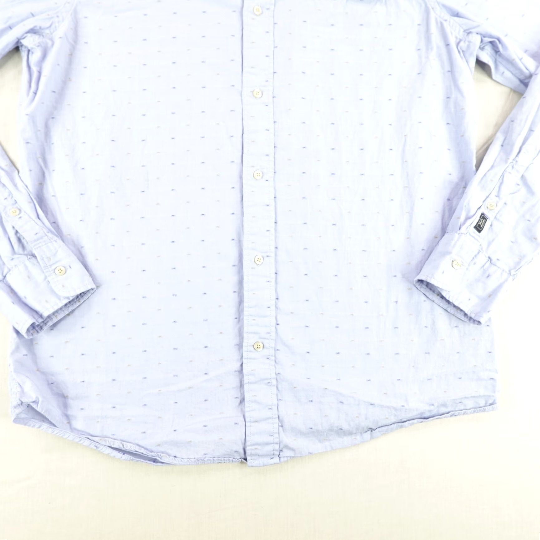 Scotch & Soda Scotch & Soda Shirt Mens Large Light Blue Printed Relax Fit Roll Tab Long Sleeve Button-Up with Pockets Size US L / EU 52-54 / 3 - 4 Thumbnail