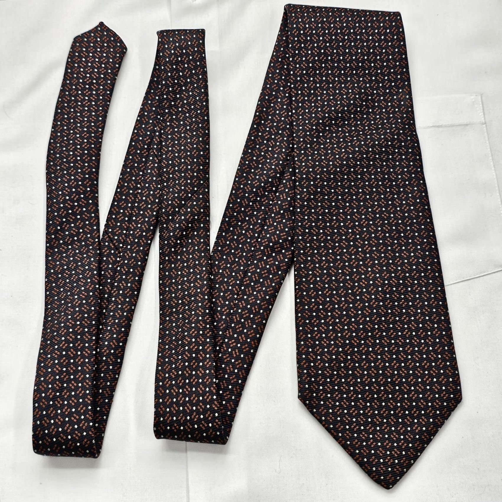Brooks Brothers VINTAGE Brooks Brothers Makers Necktie Mens 100% Silk Tie Black Geometric 59X3.75 USA Size ONE SIZE - 3 Thumbnail