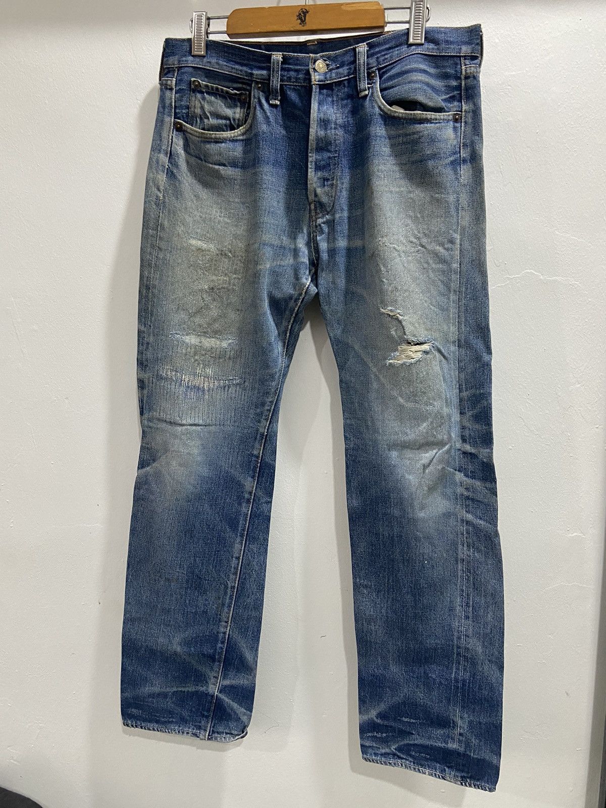 Denime Denime thrashed selvedge Japan jeans Size US 33 - 1 Thumbnail