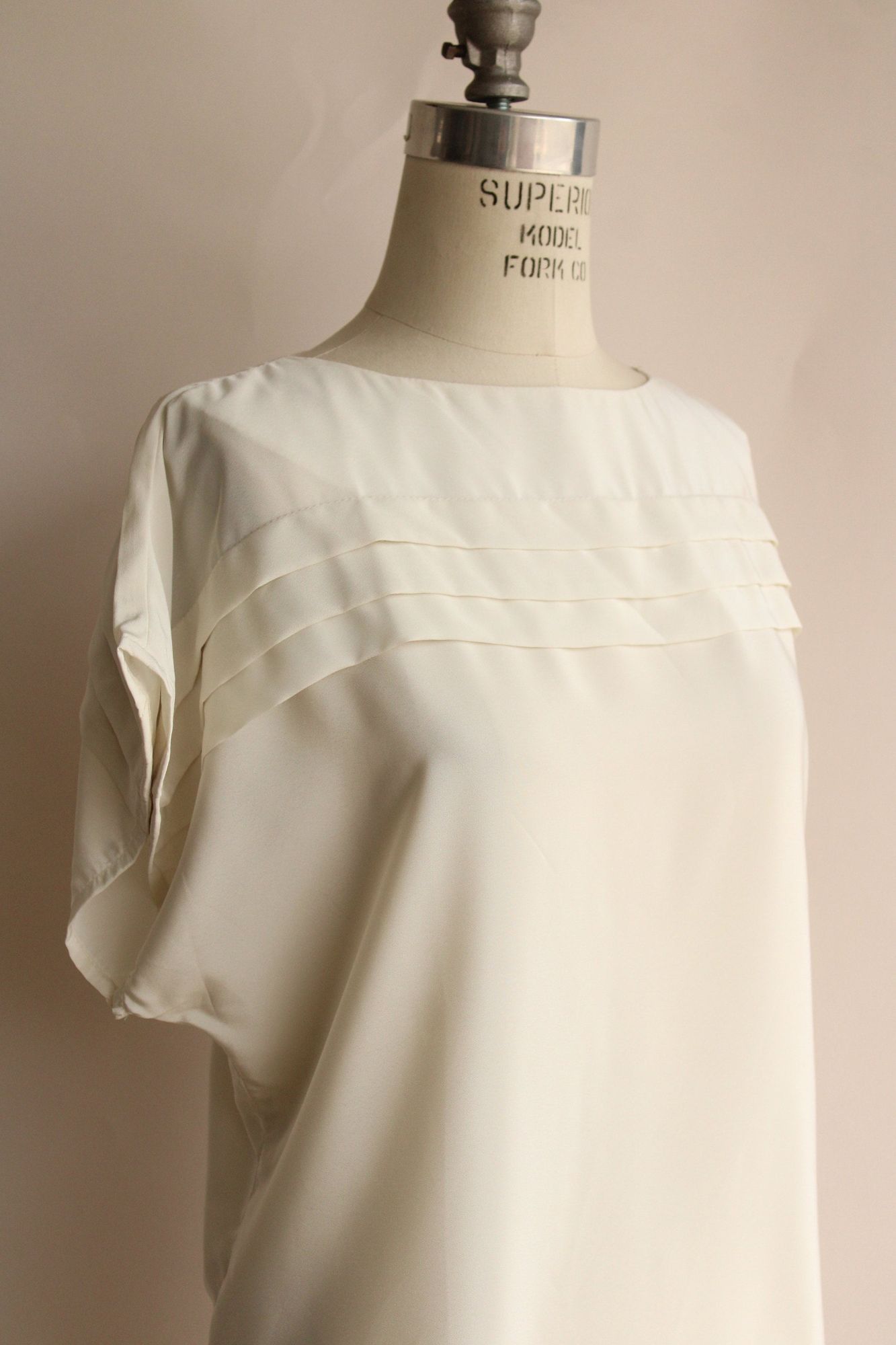 Other Vintage 1980s Blouse, NWT Kaki Roberts Winter White Shirt, S Size M / US 6-8 / IT 42-44 - 4 Thumbnail