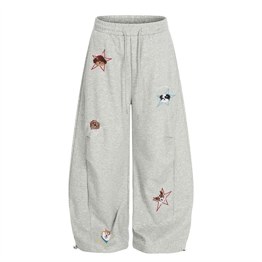 Japanese Brand Men's Loose Casual Star Embroidered Cartoon Scimitar Pants Size US 32 / EU 48 - 1 Thumbnail