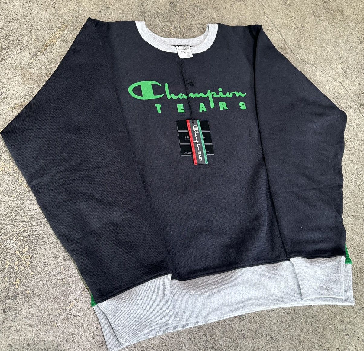 DENIM TEARS Denim Tears Champion Logo Crewneck Size US L / EU 52-54 / 3 - 4 Thumbnail