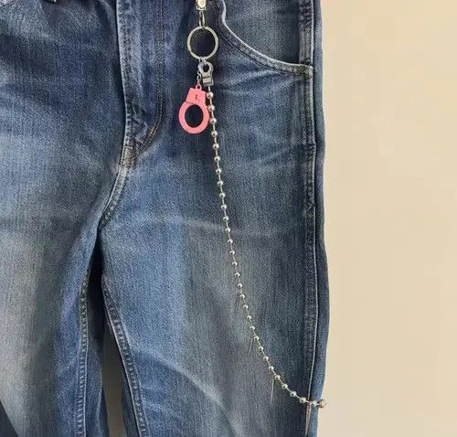 Jewelry Mini Handcuff Ball Chain Spike Trousers Chain Size ONE SIZE - 5 Thumbnail