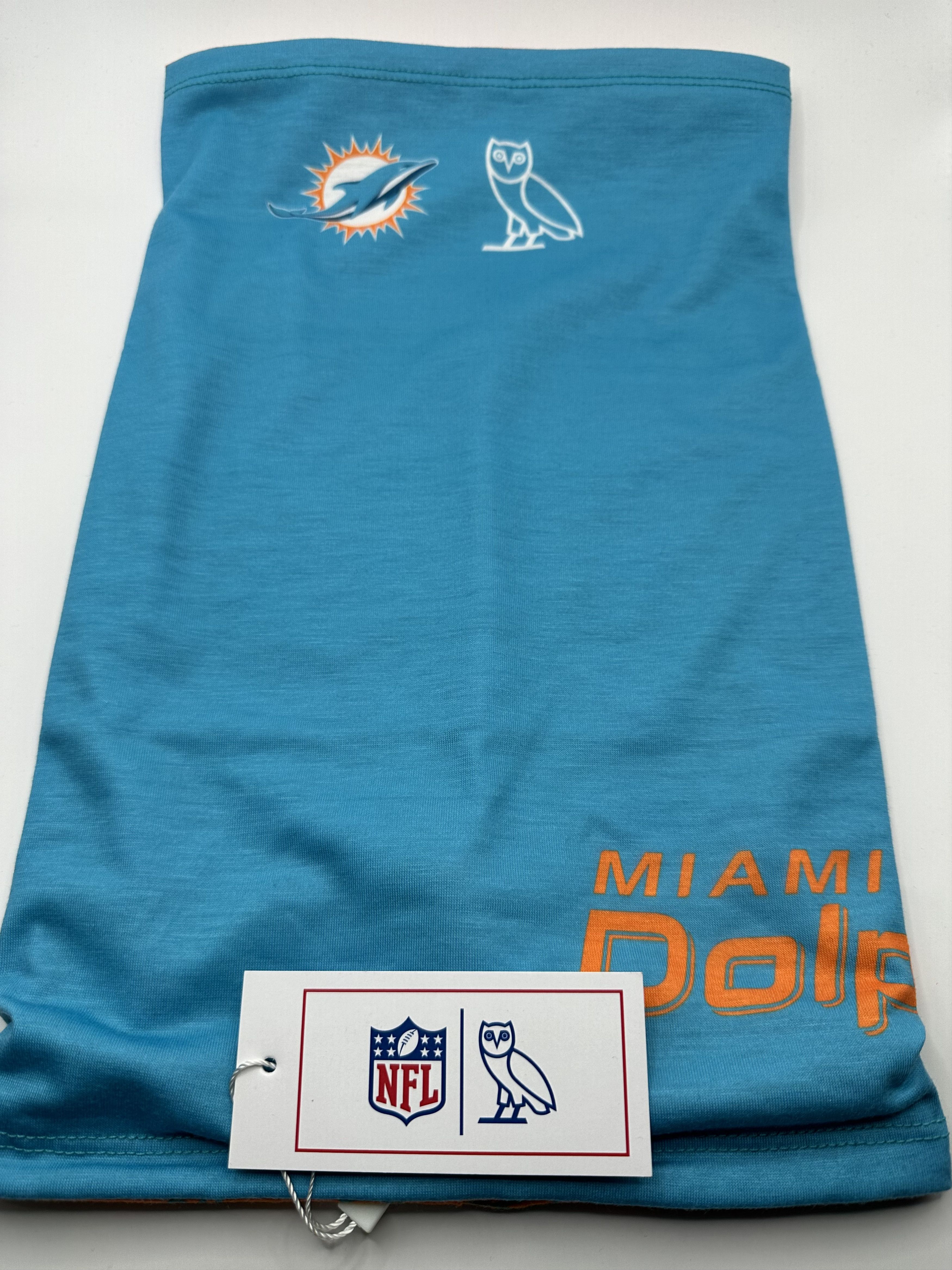 NFL × October's Very Own OVO x NFL Miami Dolphins Neck Gaiter - new with tags RARE Size ONE SIZE - 4 Thumbnail