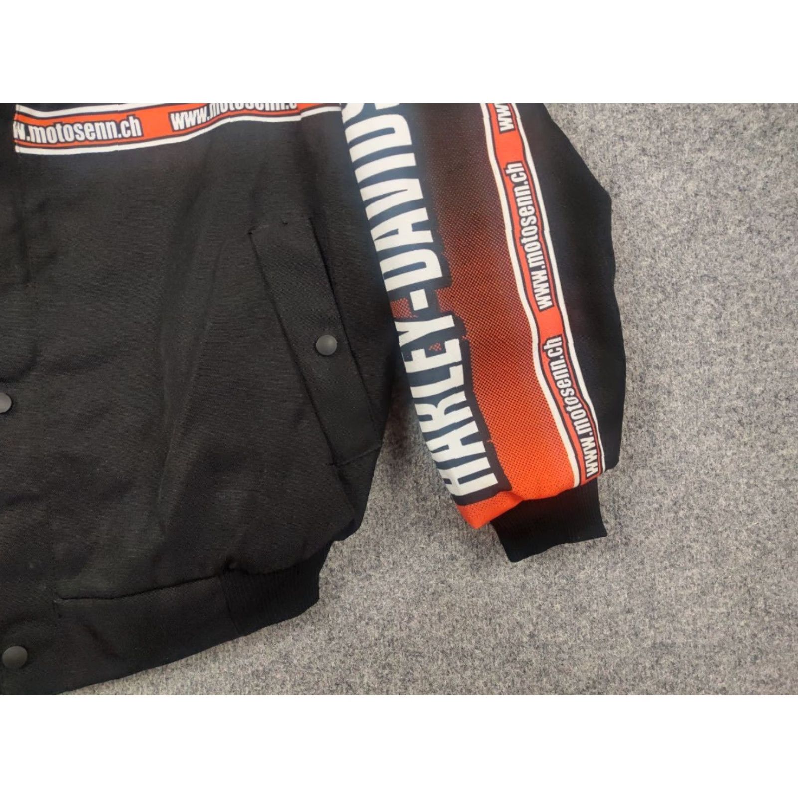Harley Davidson VINTAGE Harley-Davidson Racing Black Jacket Bomber Moto Bike All Logo Y2K Style Size US S / EU 44-46 / 1 - 3 Thumbnail