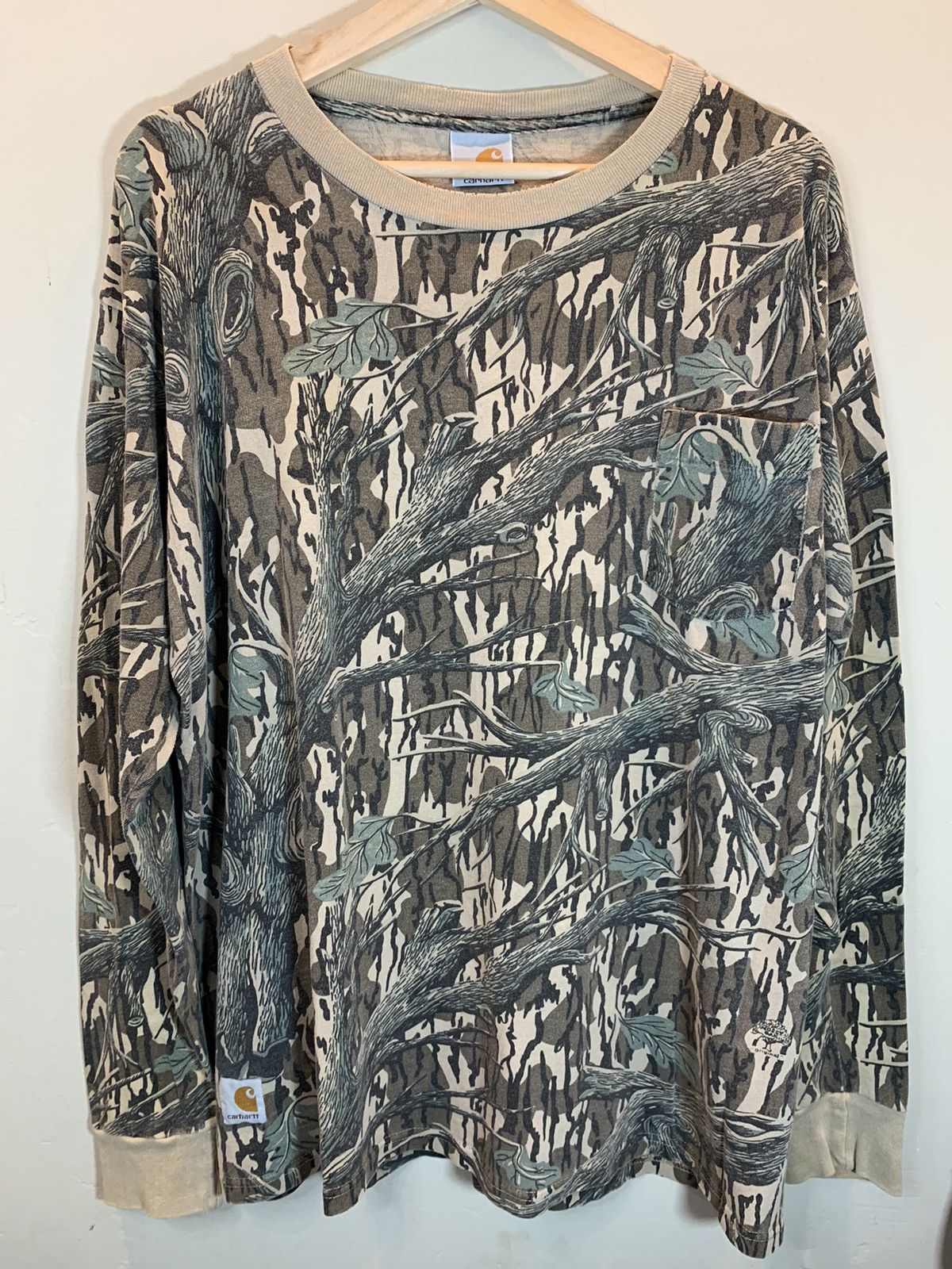 Carhartt *RARE* Vintage 80s Carhartt x Mossy Oak Camo LS Pocket Shirt Size US XL / EU 56 / 4 - 1 Thumbnail