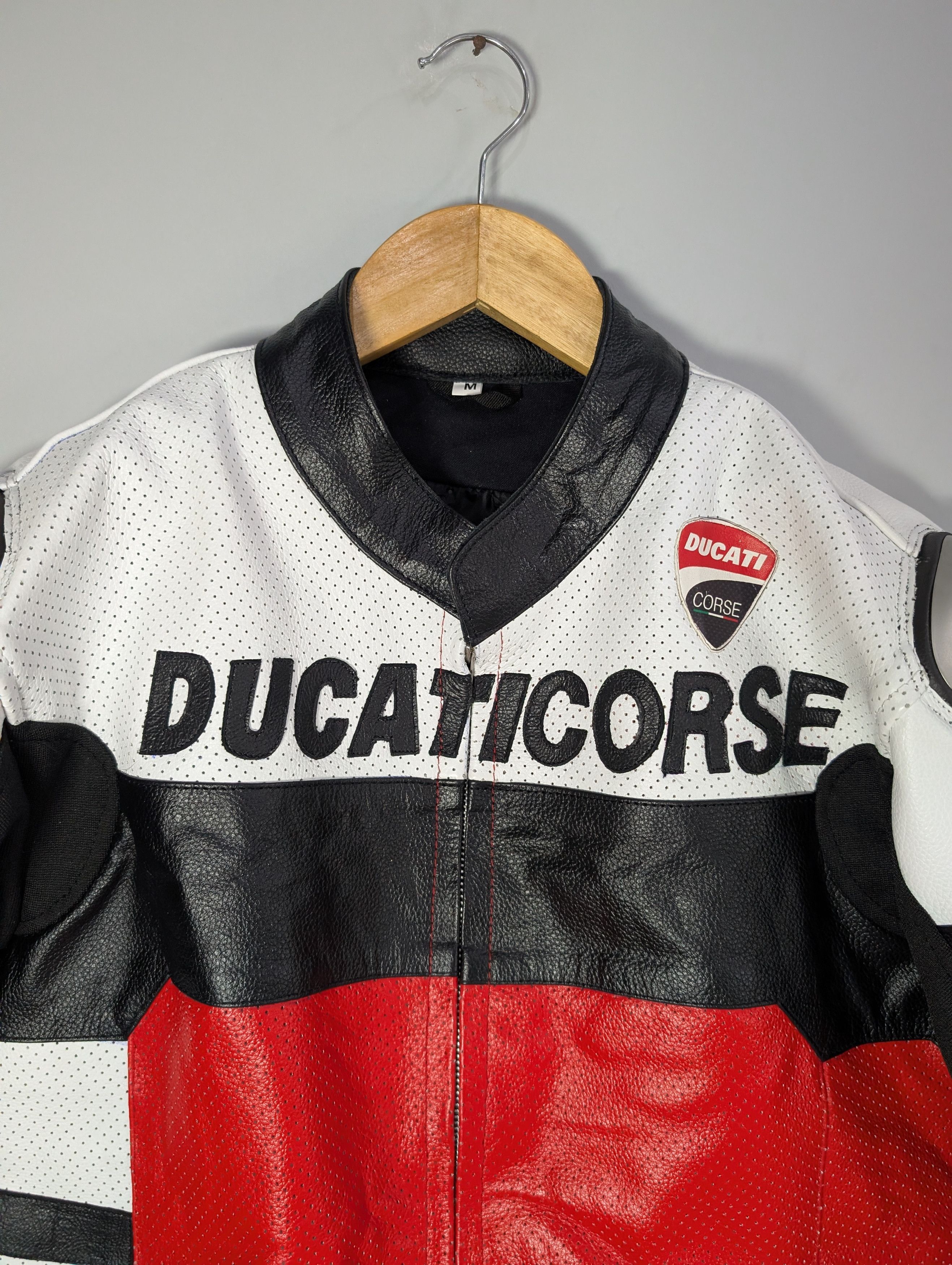 Vintage 🔥Ducati Corse🔥 Motorcycle Racing Real Leather Jacket Size L / US 10 / IT 46 - 5 Thumbnail
