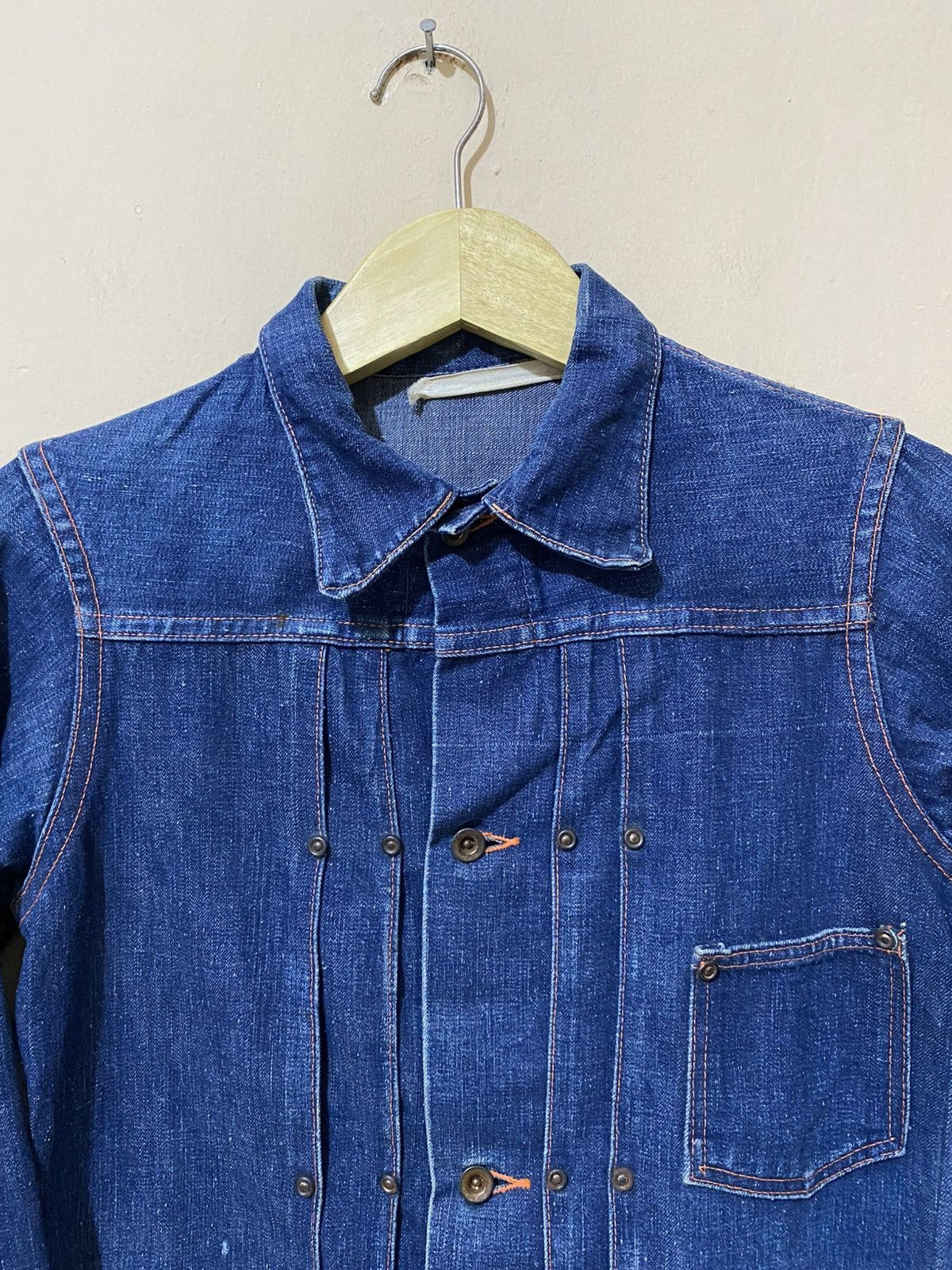 Vintage True 1940 Denim Jacket Union Made WWII Selvedge Donut Button Size US XS / EU 42 / 0 - 6 Thumbnail