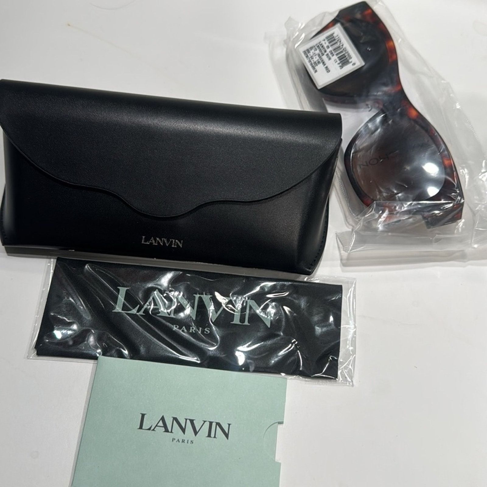 Lanvin Lanvin Mother & Child 55mm Rectangle Sunglasses Havana Red Size ONE SIZE - 7 Thumbnail