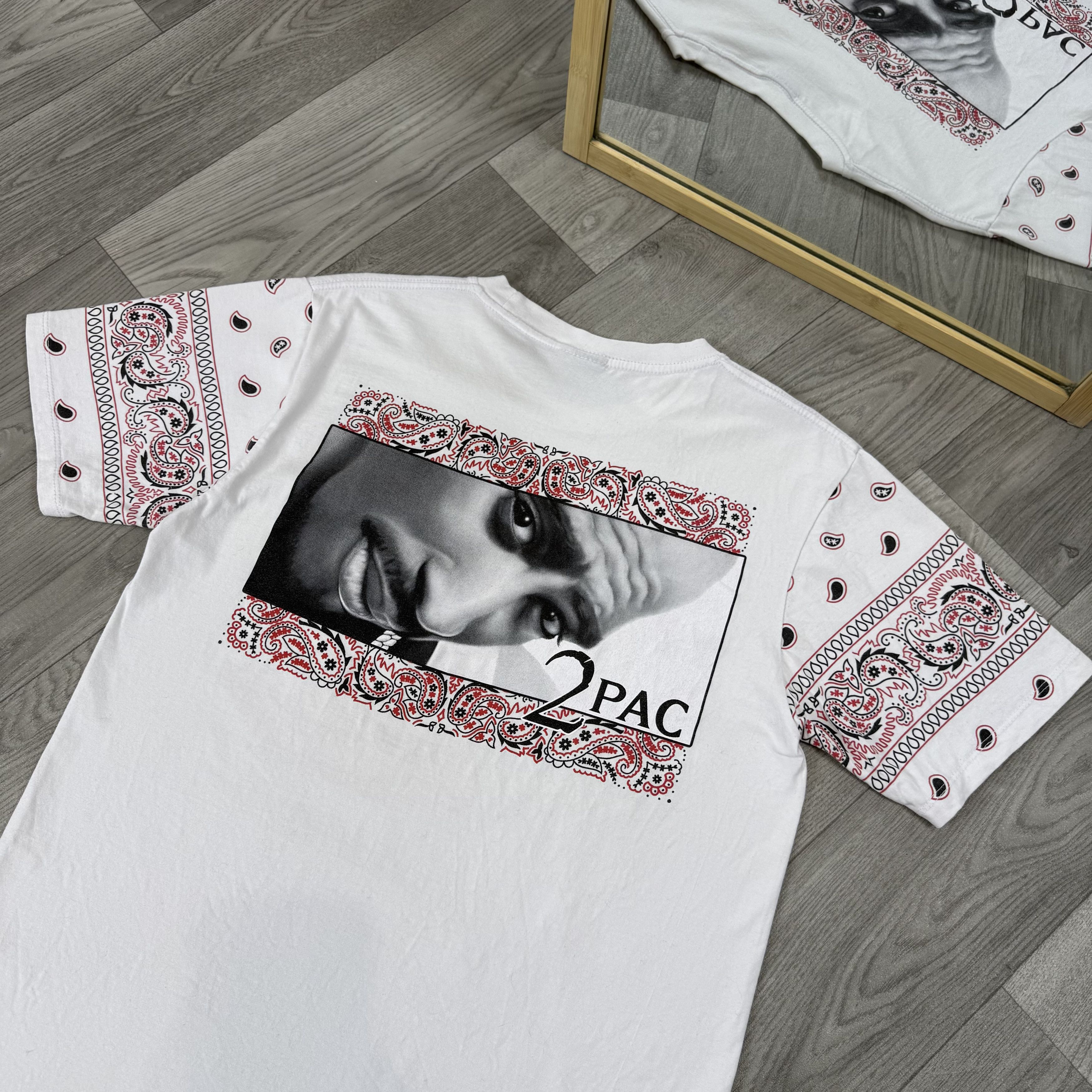 Vintage Vintage 2Pac Tupac Shakur 90s White Graphic Rap Tee Shirt Size US M / EU 48-50 / 2 - 8 Thumbnail