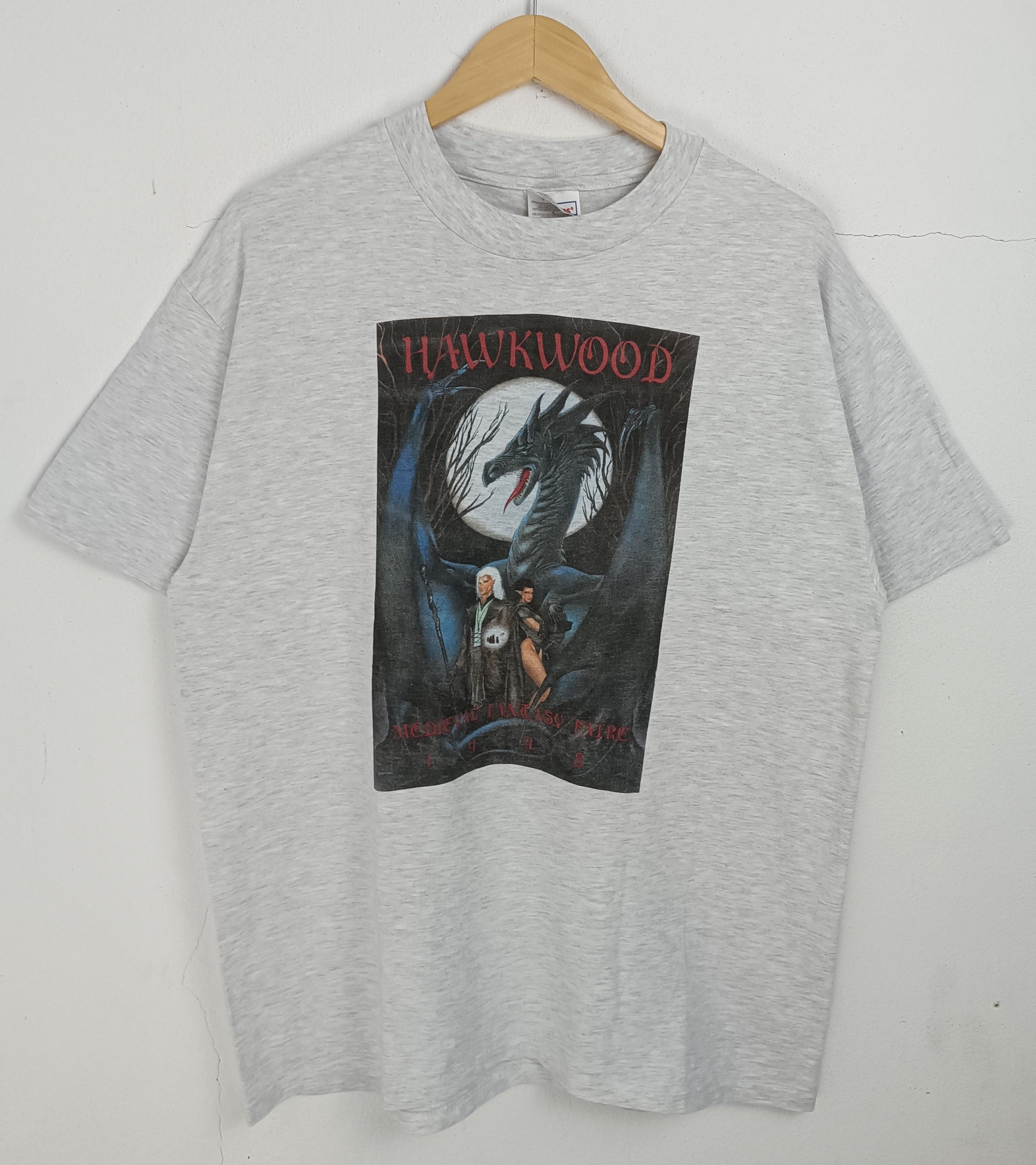 Vintage VINTAGE 90'S HAWKWOOD MEDIEVAL FANTASY FAIRE VERY RARE TEE Size US L / EU 52-54 / 3 - 3 Thumbnail
