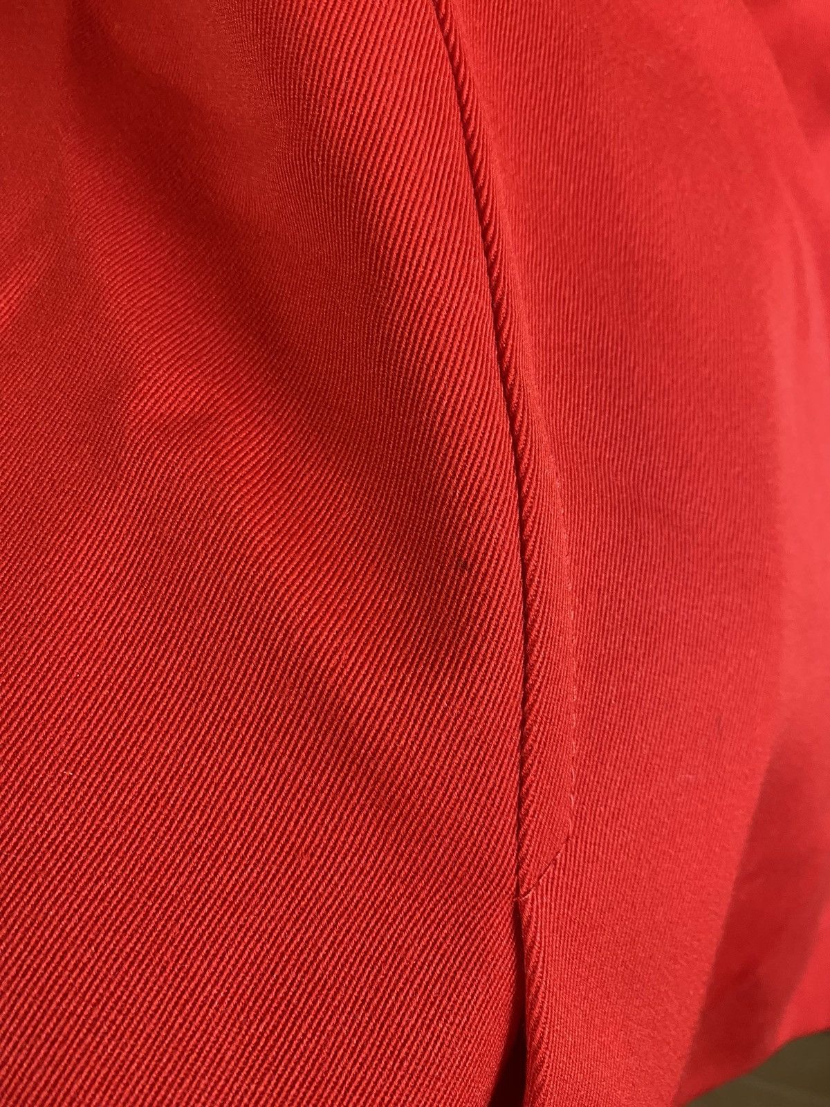 Celine × Vintage Vintage 90s Celine Red Wool Midi Skirt Size 32" / US 10 / IT 46 - 19 Thumbnail