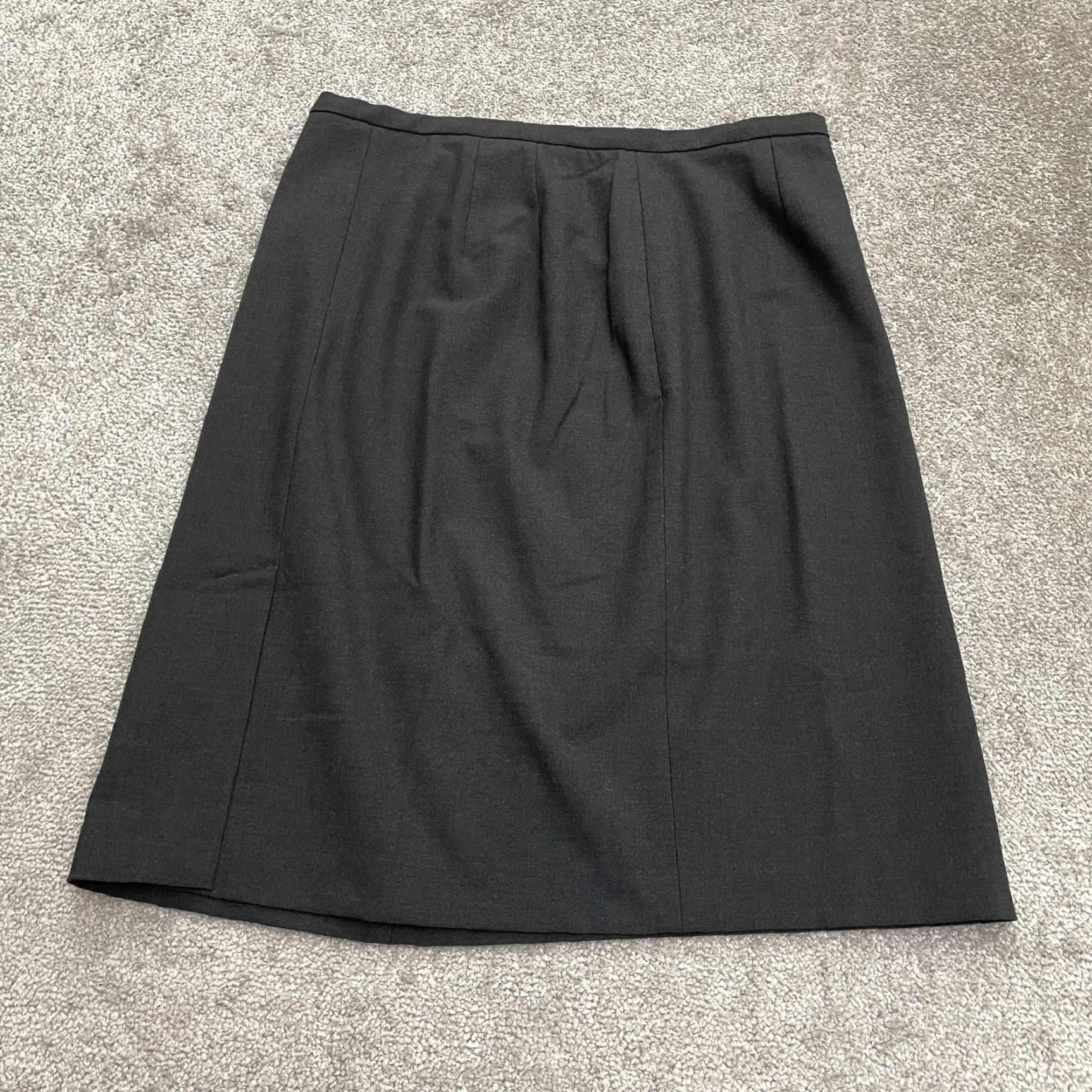 Lands' End Lands' End Black Solid Midi Skirt Womens 14 Straight & Pencil Business Workwear 32x24 Holiday? Size 36" / US 14 / IT 50 - 2 Thumbnail