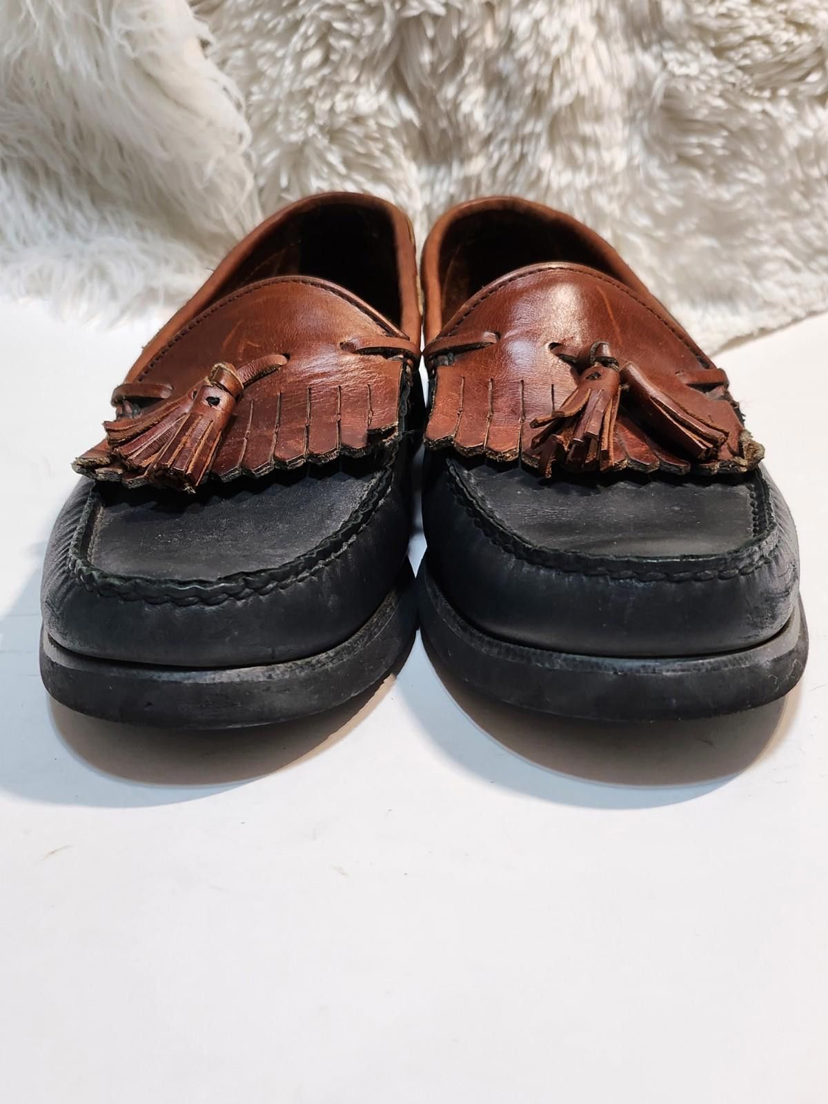 Sebago SEBAGO Handsewn Men’s Sz 10 Leather Shoes Tassel Brown Black Size US 10 / EU 43 - 3 Thumbnail