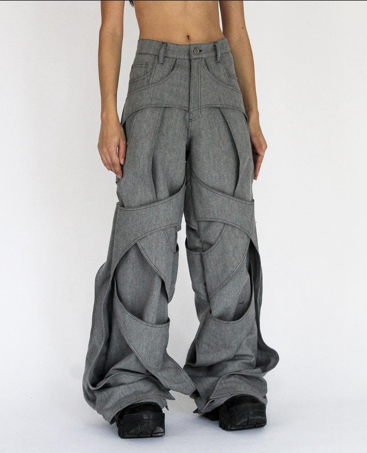SXVSU Handmade 100% Cotton Denim Trousers