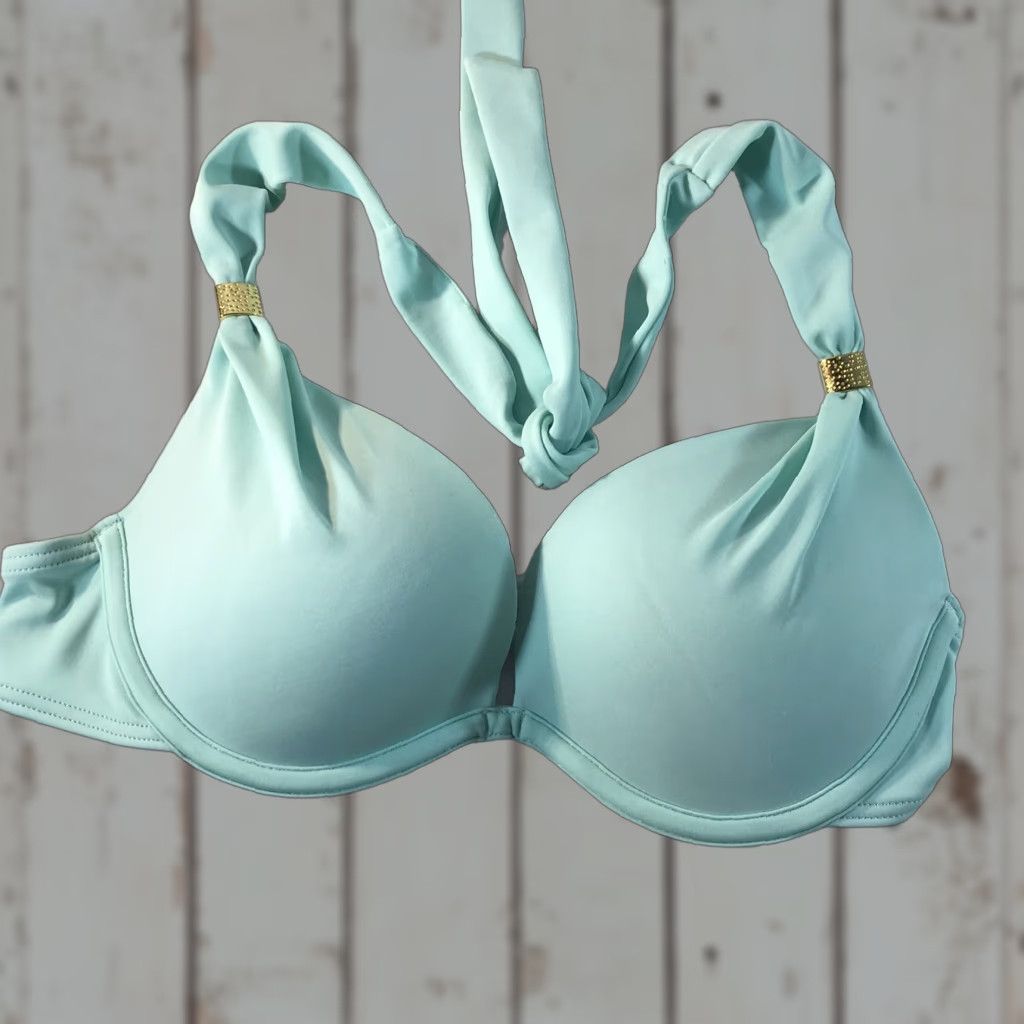 Swims Smart & Sexy Women’s Mint Green Push Up Bikini Top Halter Padded Swimwear 34B Size XXS / US 00 / IT 34 - 1 Thumbnail