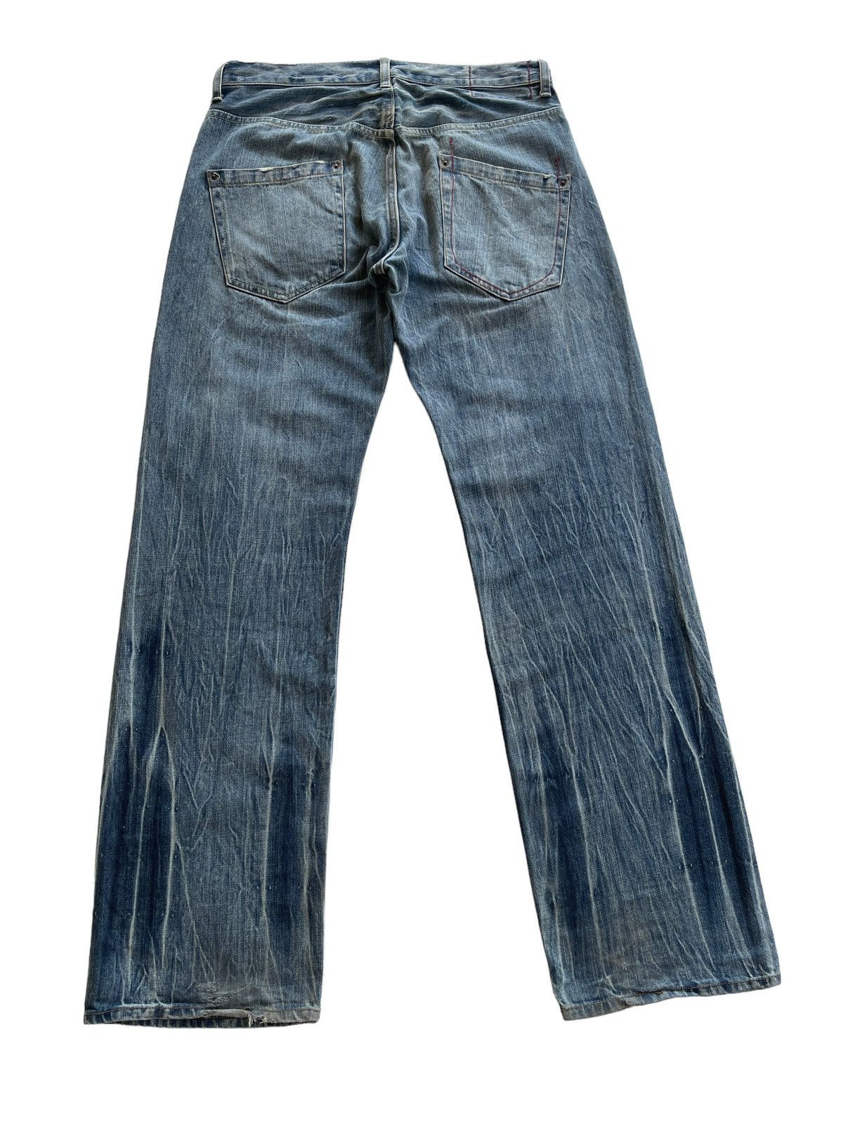 Japanese Brand PICK!!! Modish Style Flame Distressed Denim Size US 33 - 5 Thumbnail