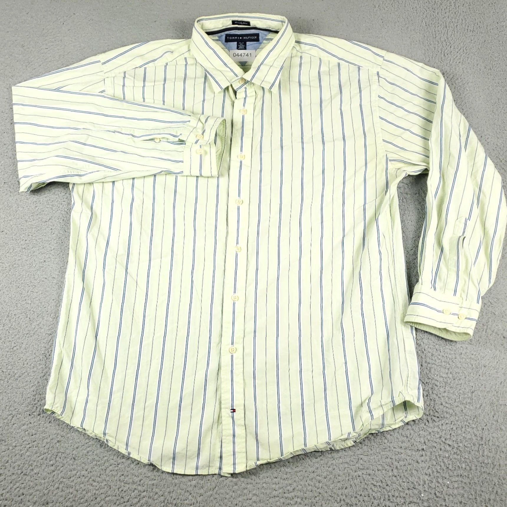 Tommy Hilfiger Tommy Hilfiger Striped Button-Up Shirt Mens XL Yellow Blue Casual Long Sleeve Classic Size US XL / EU 56 / 4 - 2 Thumbnail