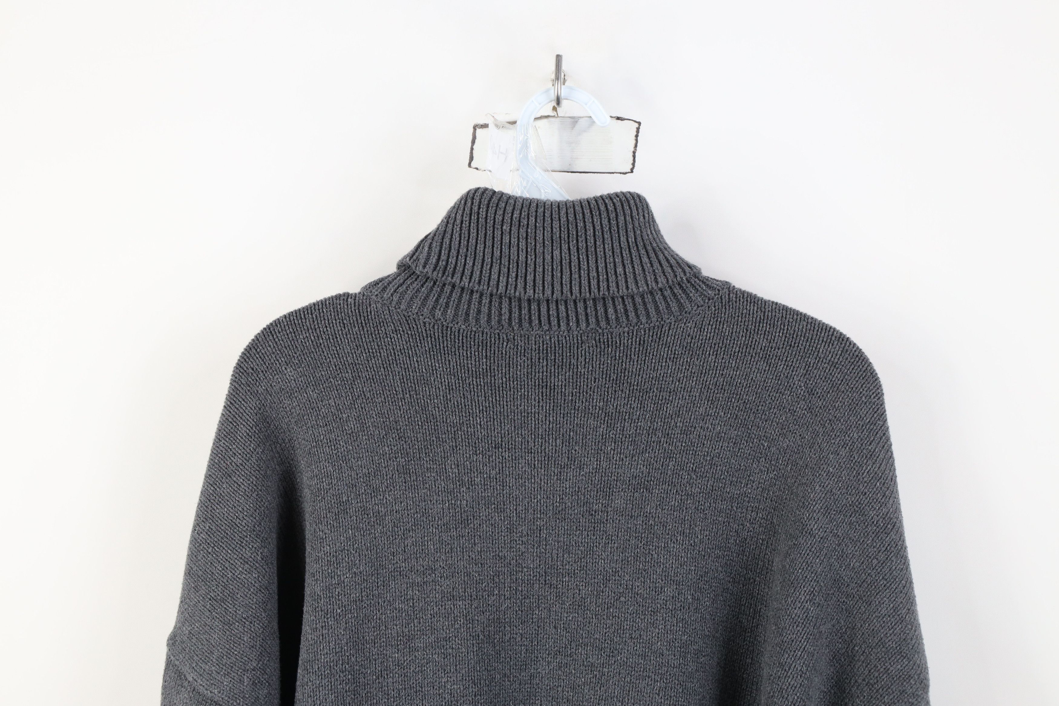 Madewell Madewell Blank Cotton Ribbed Knit Turtleneck Sweater Gray Size XL / US 12-14 / IT 48-50 - 10 Thumbnail