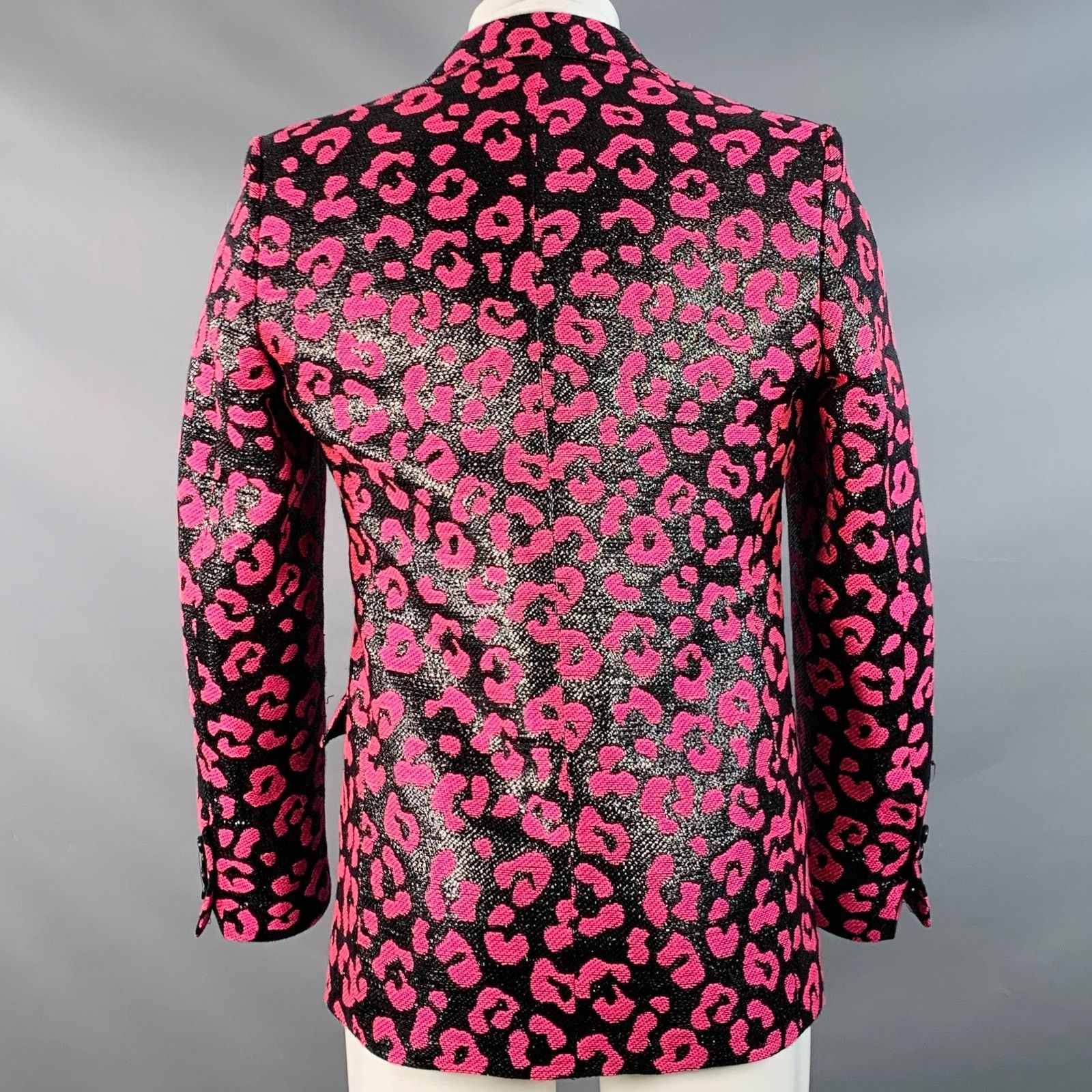 Walter Van Beirendonck SS22 Size 38 Regular Sharp Blazer Black Hot Pink Sport Coat Size 38R - 4 Thumbnail