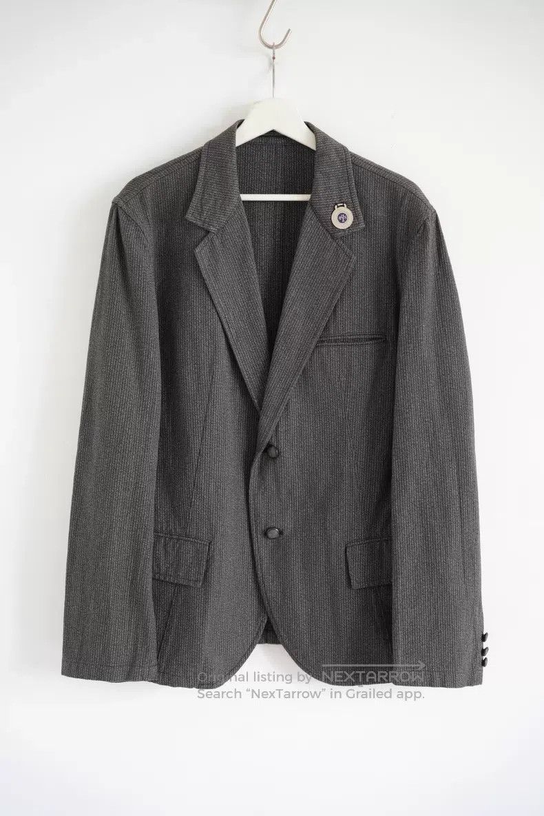 Yohji Yamamoto Yohji Yamamoto size 3 10 SS insignia gray stripe blazer Size 36R - 1 Thumbnail
