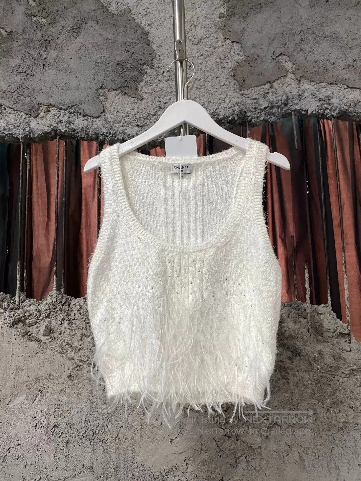 Chanel Chanel Feather Rhinestone Sleeveless Top. Size US S / EU 44-46 / 1 - 1 Thumbnail