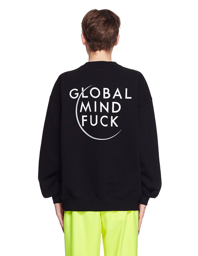Givenchy Black Oversized Global Mind Fuck Sweatshirt Size US M / EU 48-50 / 2 - 5 Thumbnail