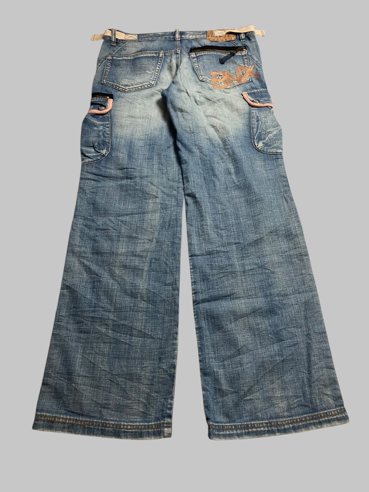 Hysteric Glamour DNX Cargo Jeans Patchwork Studded Washed Rare Design💥 Size US 33 - 3 Thumbnail
