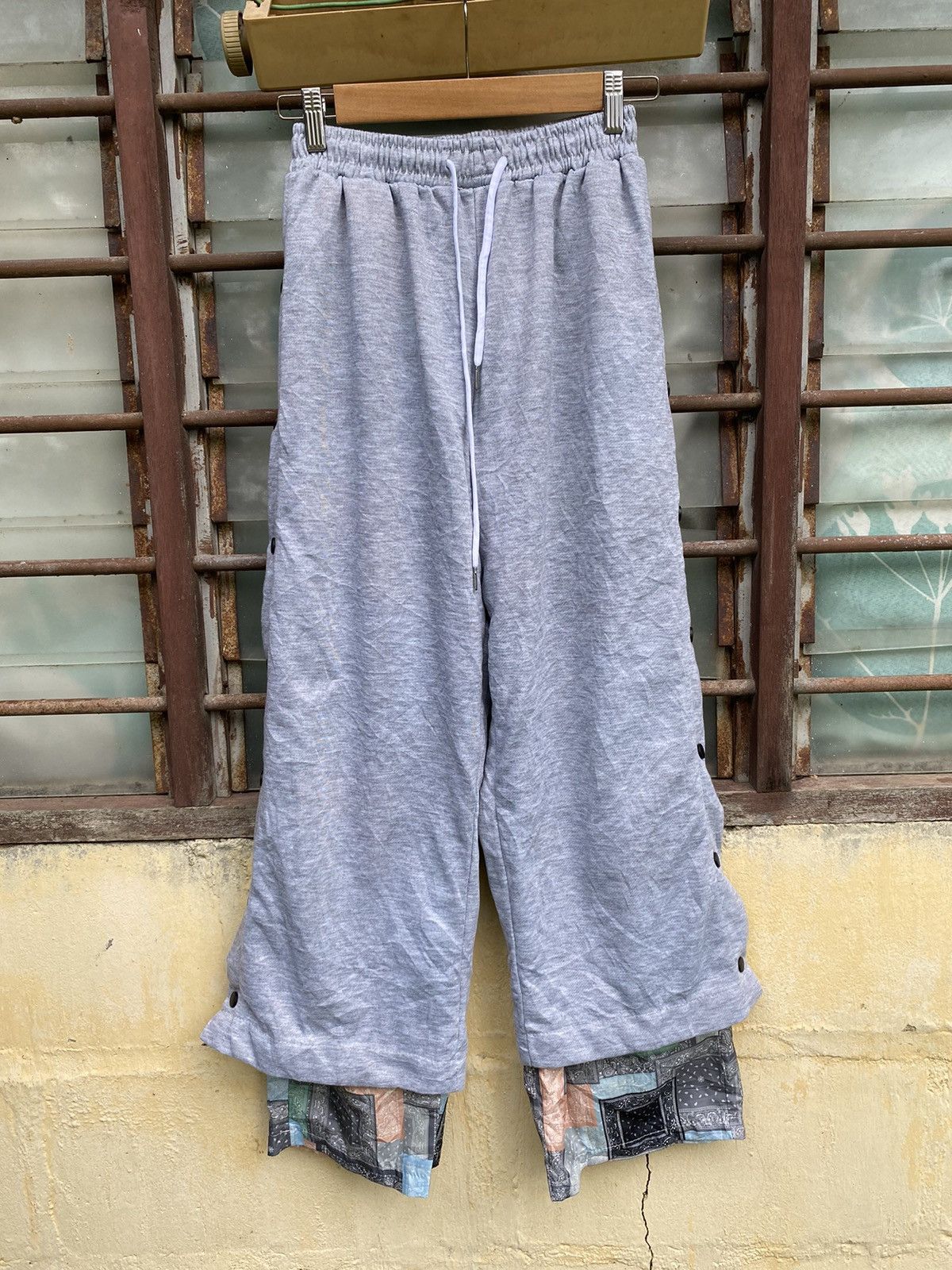 Hip Hop Cotton Pants Button Side 2 Layer