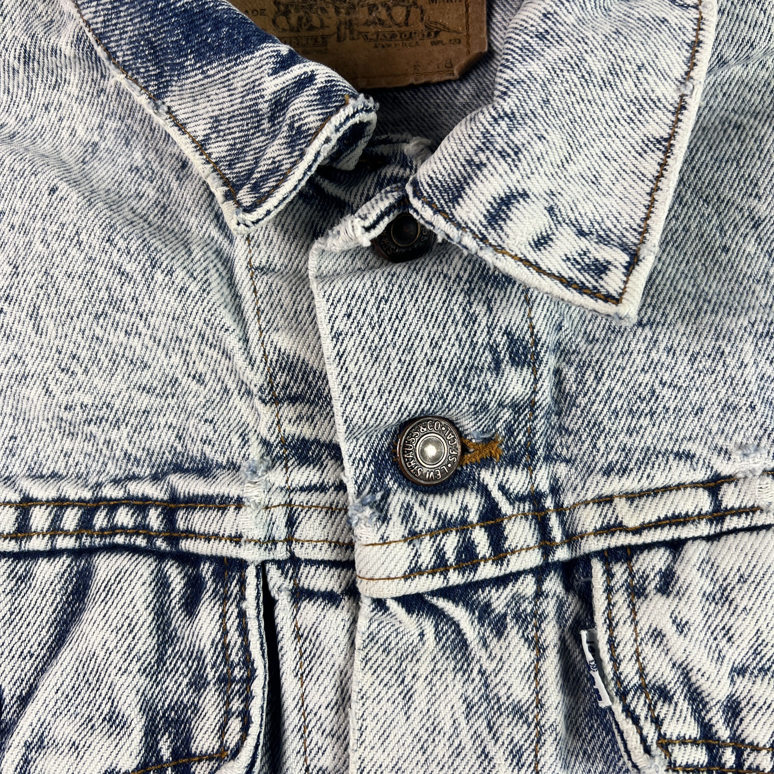 Levi's VTG Levi's Big Jean Jacket Faded Acid Wash Trucker USA Made Size L / US 10 / IT 46 - 7 Thumbnail