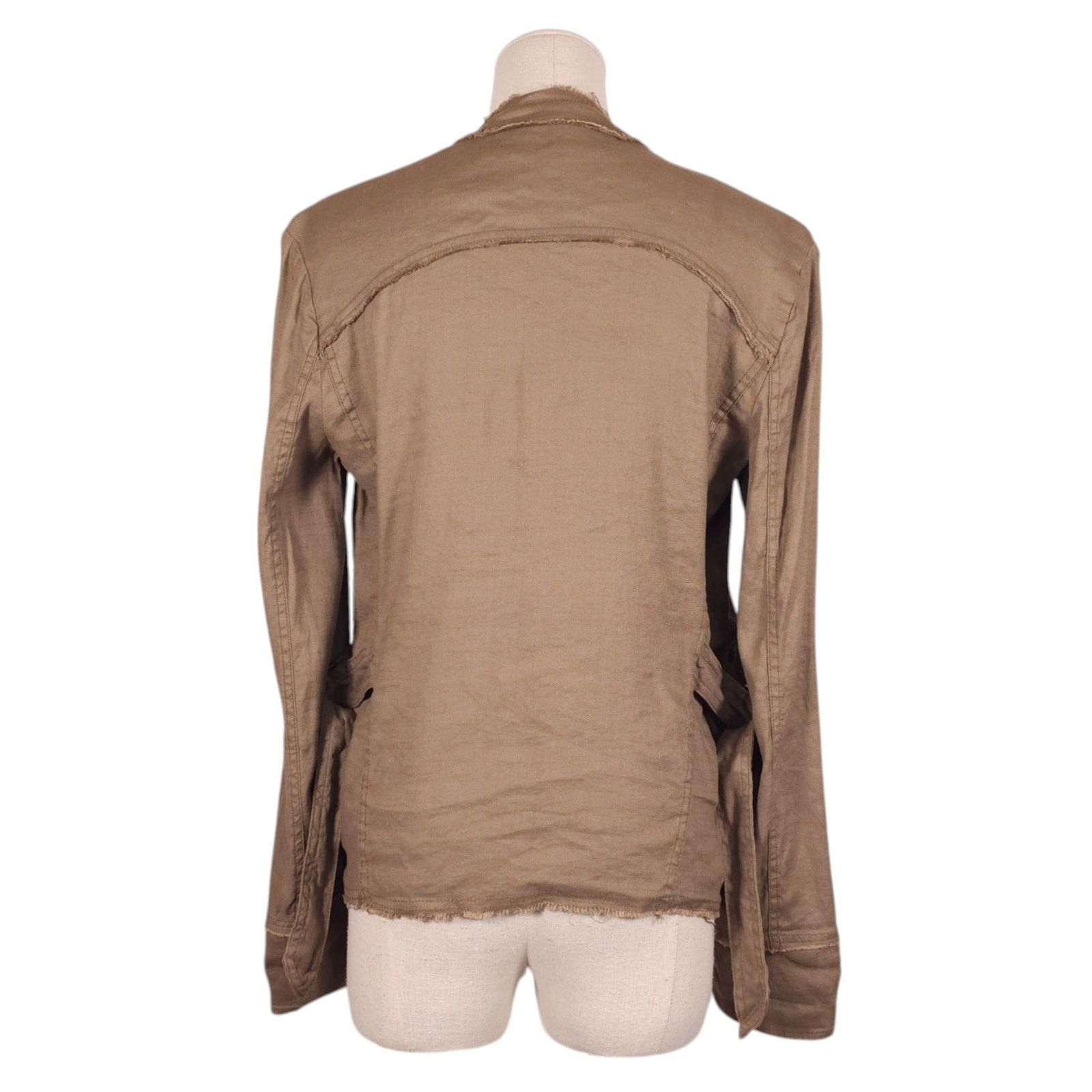Free People Free People Raw Femme Linen Jacket Olive Sz Small Size S / US 4 / IT 40 - 3 Thumbnail