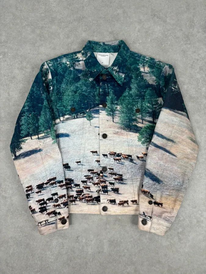 Calvin Klein AW2018 Calvin Klein Printed Landscape Scene Graphic Denim Jacket Size US M / EU 48-50 / 2 - 1 Thumbnail