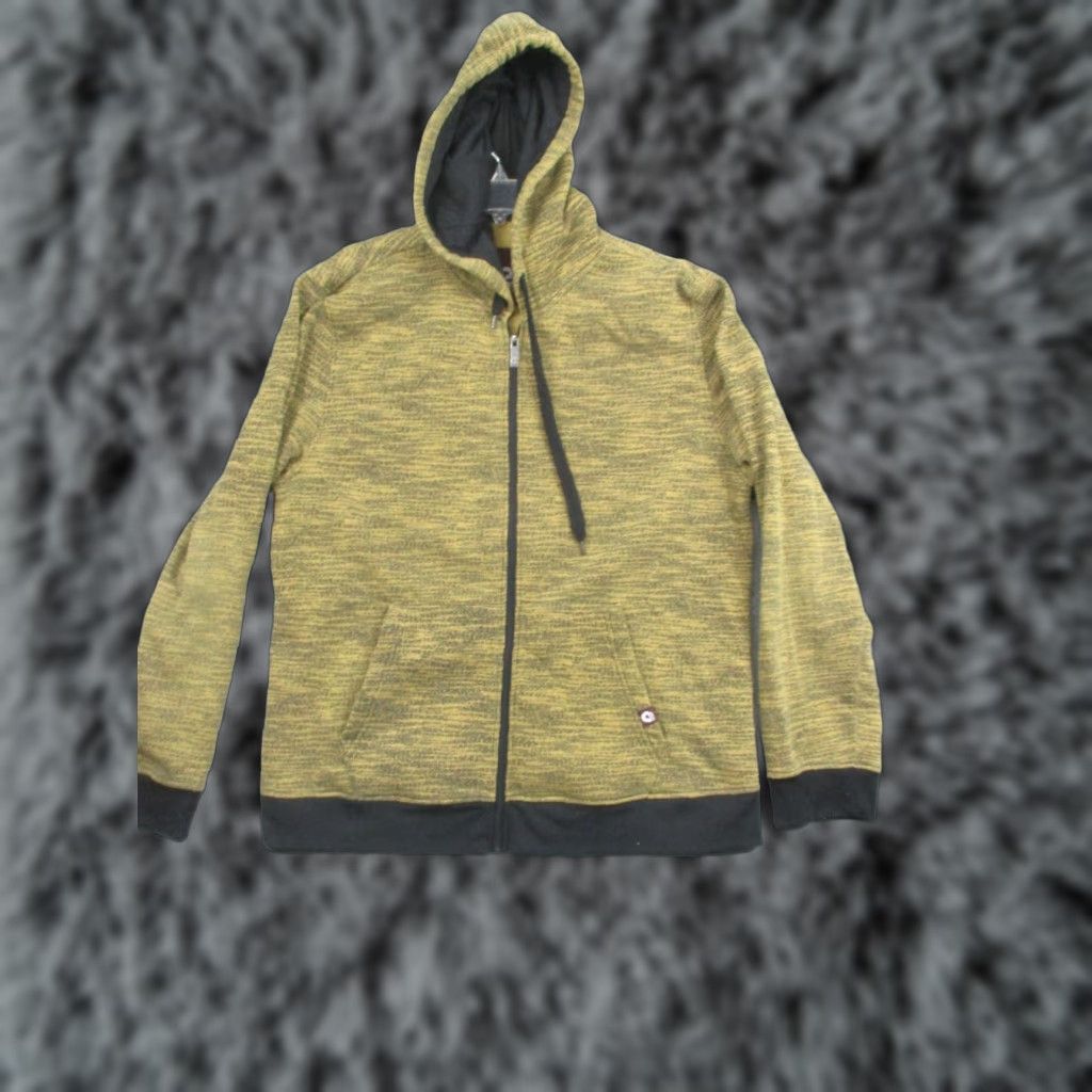 Akademiks Akademiks Mens 2XL Hooded Full Zip Jacket Yellow Black Knit Windbreaker Geometric Logo Pockets Size US XXL / EU 58 / 5 - 1 Thumbnail