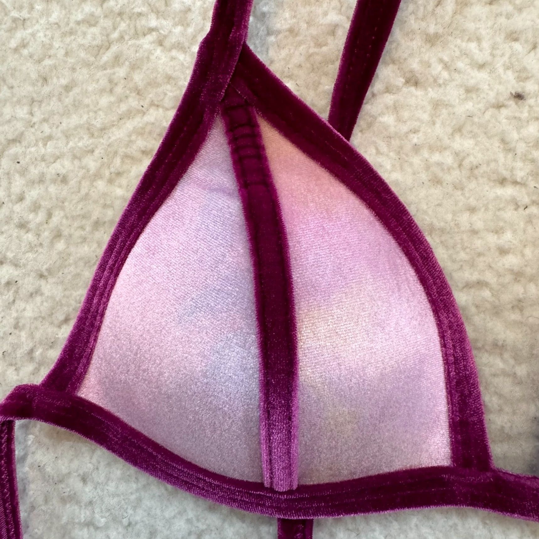 Victoria's Secret Victoria's Secret Swim Top Triangle Bikini XS Pink Purple Velvet Velour Padded Women XS Pink Velvet Velour Padded Women Size XS / US 0-2 / IT 36-38 - 5 Thumbnail