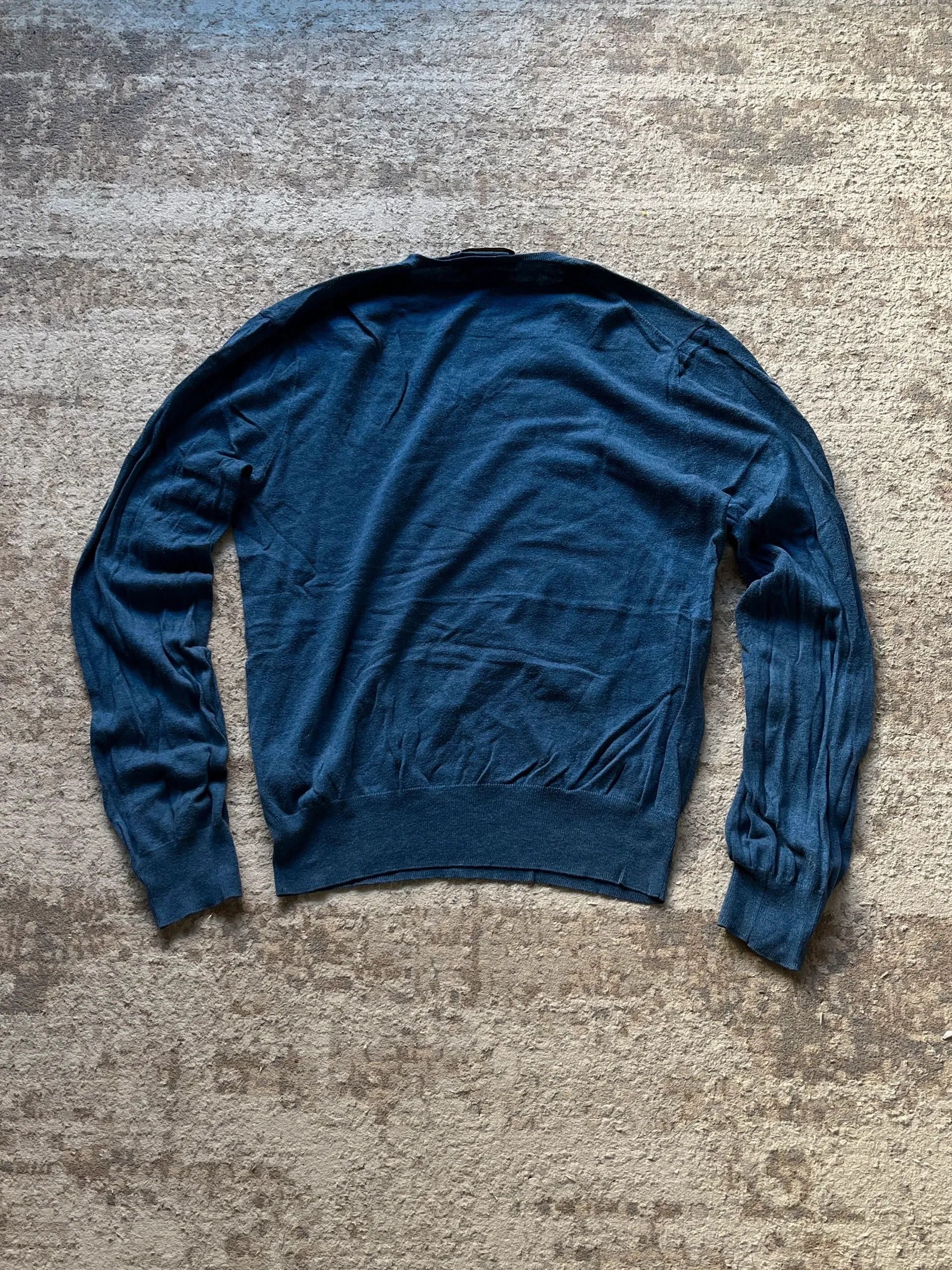 Polo Ralph Lauren Polo Ralph Lauren Pima Cotton Slim Fit Sz M Blue Sweater Size US M / EU 48-50 / 2 - 2 Thumbnail