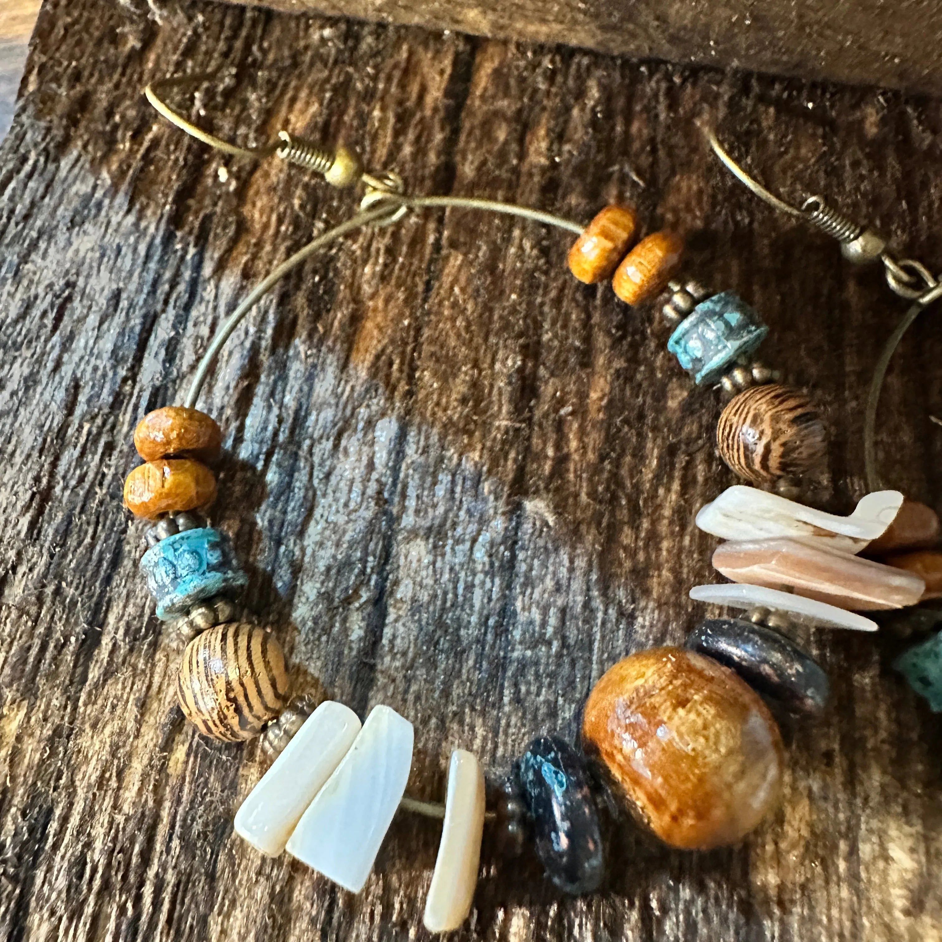 Other Handmade Western Hippie Copper Wire Natural Wooden Beads Dro Size ONE SIZE - 6 Thumbnail