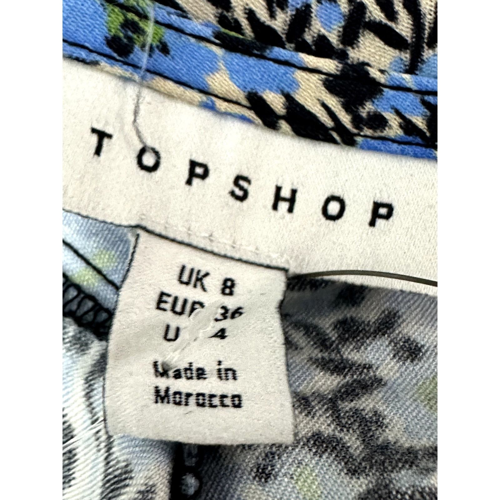 Topshop Topshop Romper Floral Satin Adjustable Straps Blue W 4 NWT Size 27" / US 4 / IT 40 - 9 Thumbnail