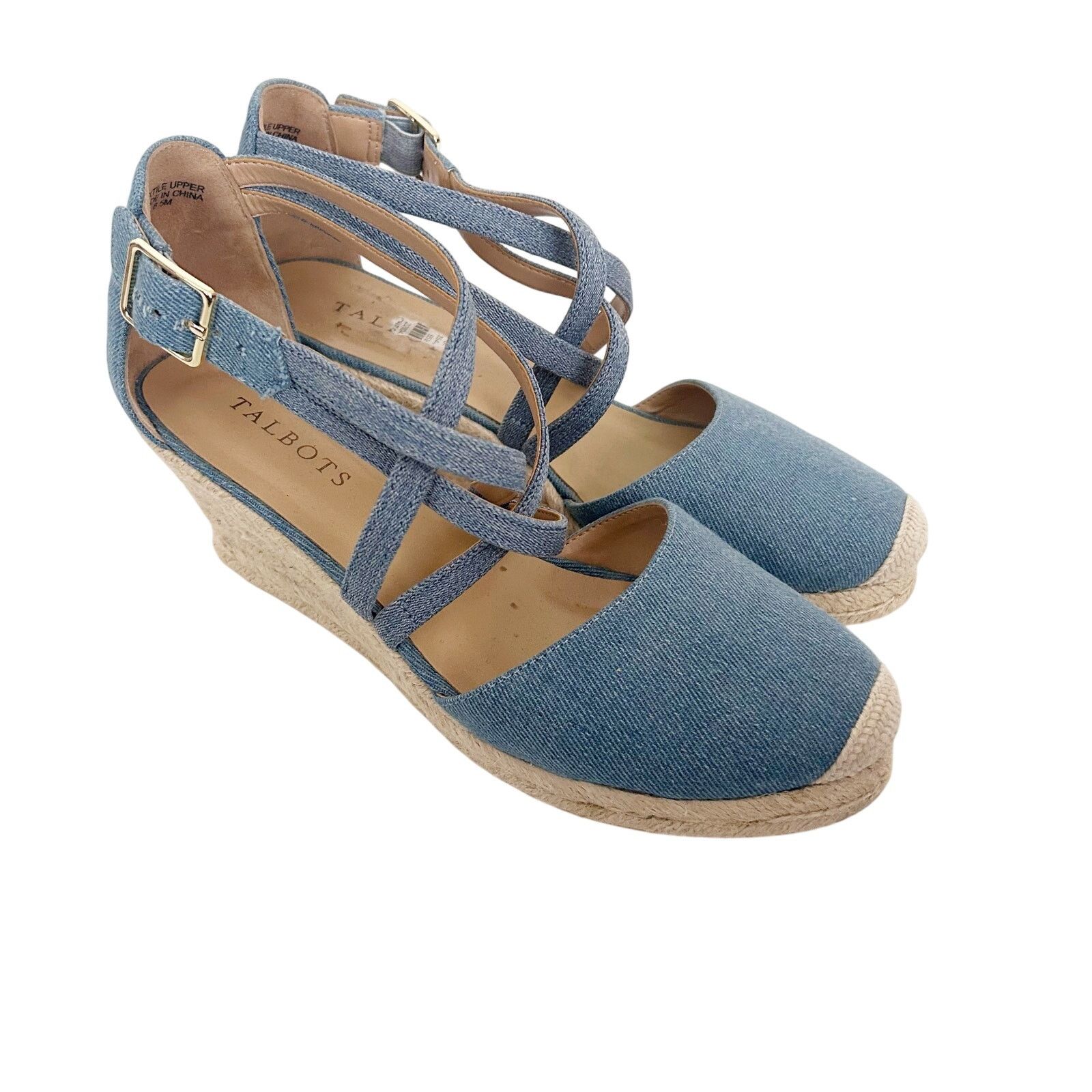 Other Talbots Denim Strappy Espadrille Wedges Sz 8.5 Size US 8.5 / IT 38.5 - 1 Thumbnail