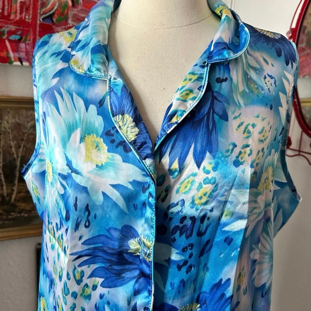 Other secret treasures blue daisy print floral tank top Size XL / US 12-14 / IT 48-50 - 2 Thumbnail