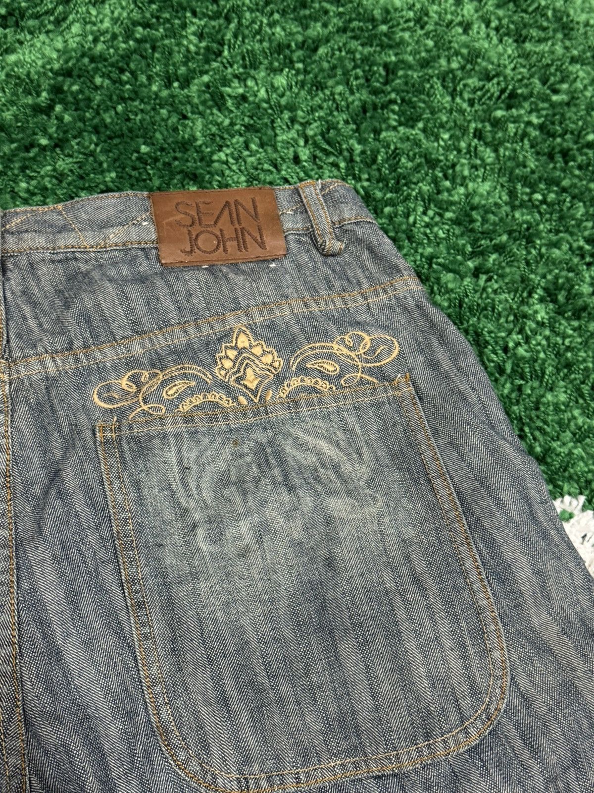 Sean John Vintage Sean John Embroidered Baggy Pocket Denim Shorts 34 Size US 34 / EU 50 - 5 Thumbnail