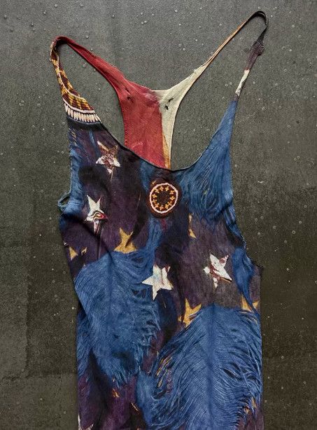 If Six Was Nine IF SIX WAS NINE U.S. Flag Asymmetric Camisole Dress Size ONE SIZE - 4 Thumbnail