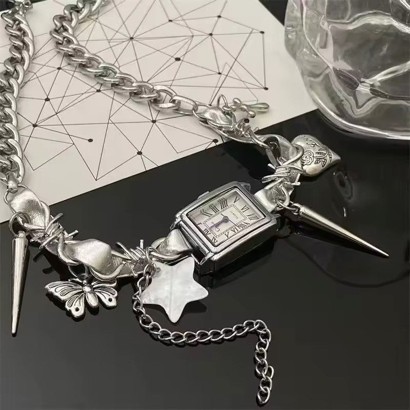 Jewelry × Vintage Y2k Cyber Punk Watch Choker Gothic Necklace Chain Size ONE SIZE - 3 Thumbnail