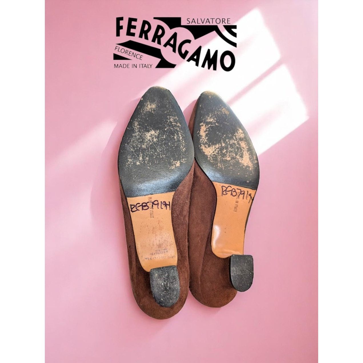Salvatore Ferragamo Salvatore Ferragamo Brown Suede Medallion Flats – Size 7 GUC Size US 7 / IT 37 - 3 Thumbnail