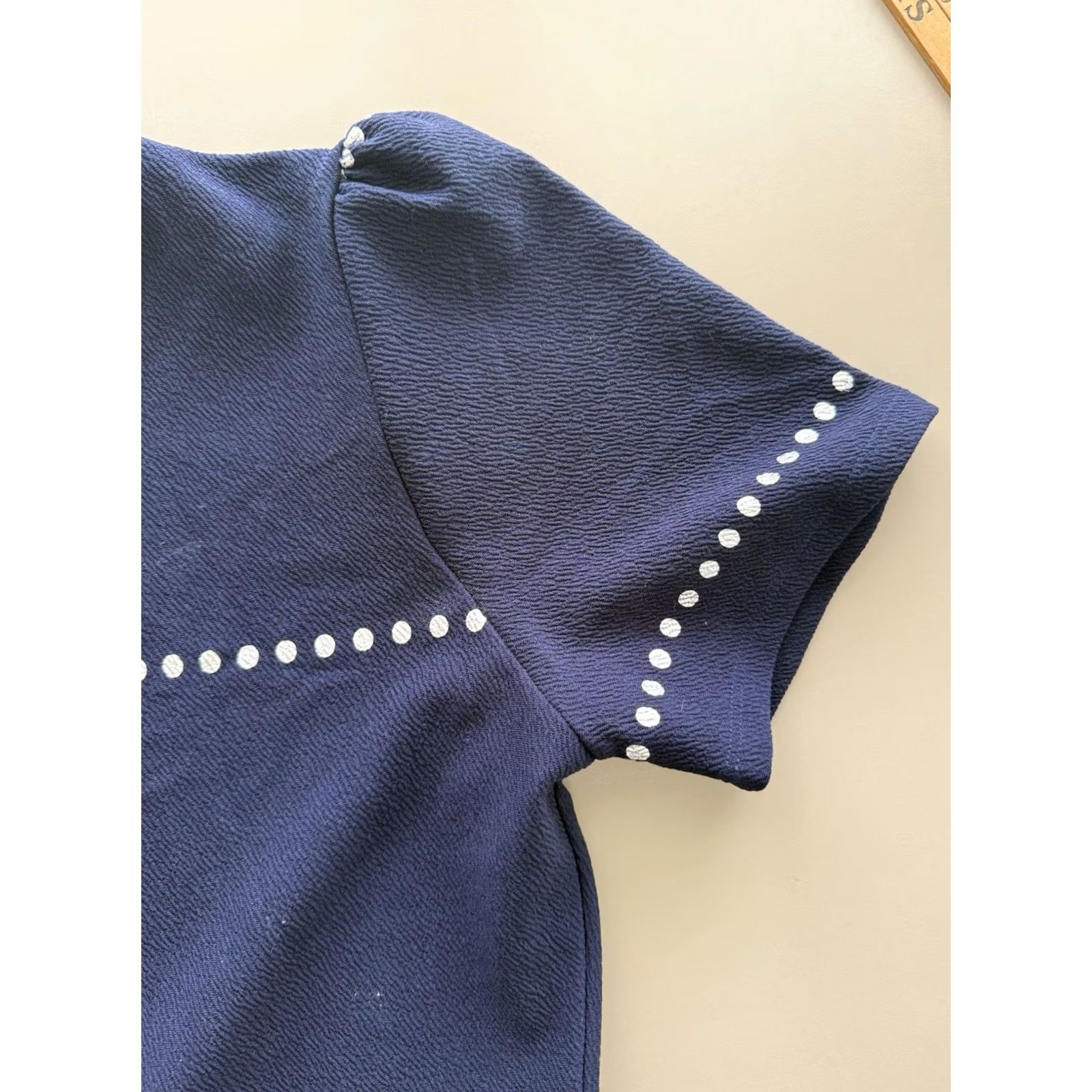 Vintage Holiday Dress Womens 3X Navy Silver Classy Party Office Size XXL / US 16-18 / IT 52-54 - 5 Thumbnail