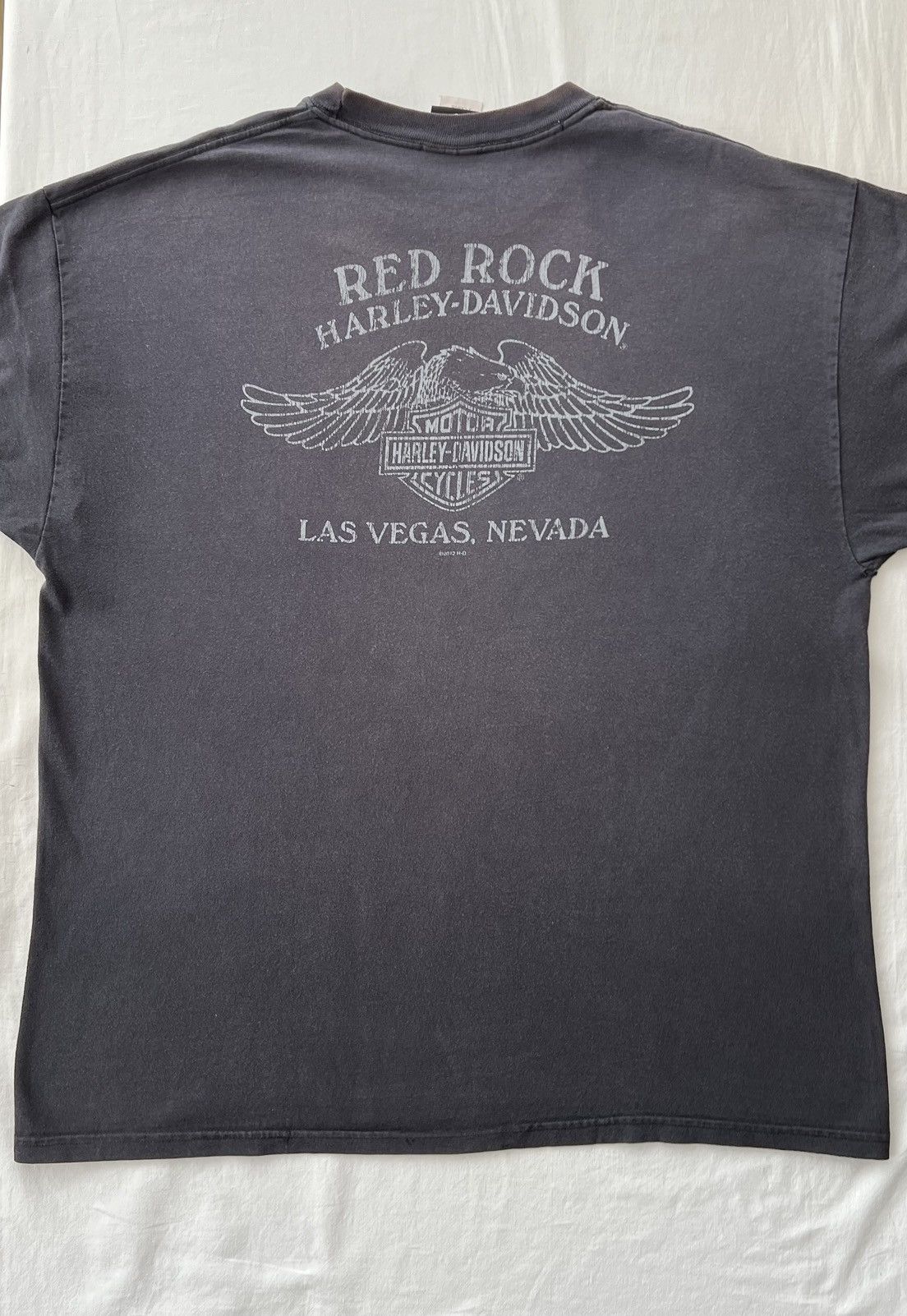 Harley Davidson Vintage 2012 Harley Davidson Eagle Red Rock Black T-shirt Size US XL / EU 56 / 4 - 15 Thumbnail